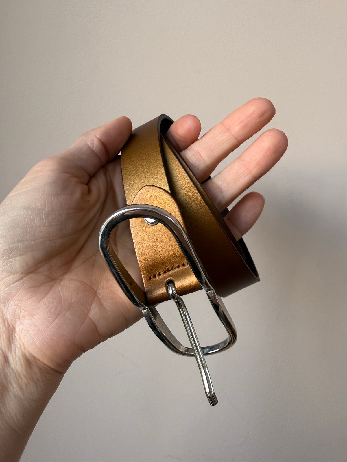 Bronze leather belt size M/L