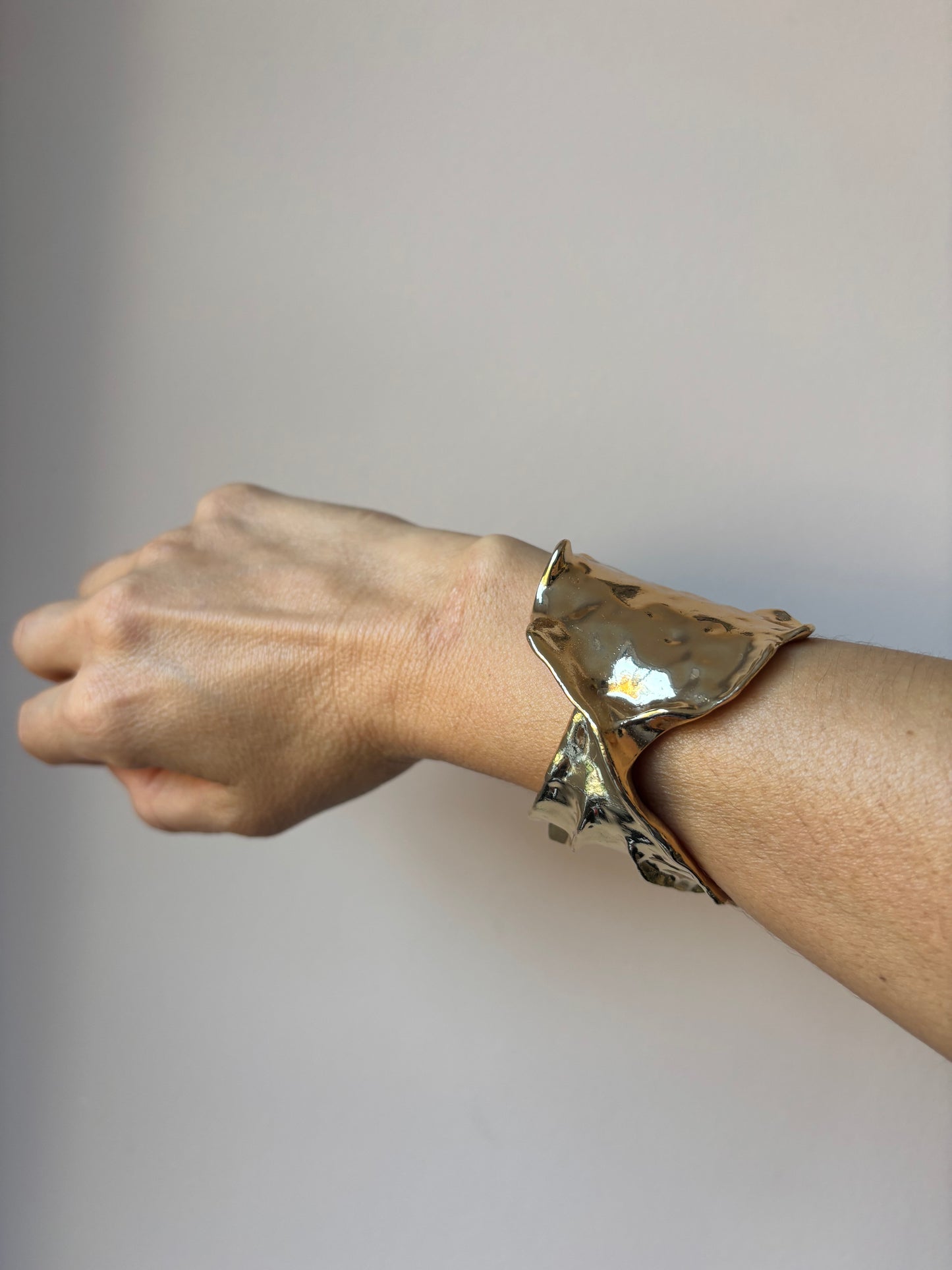 Heavy gold cuff bracelet