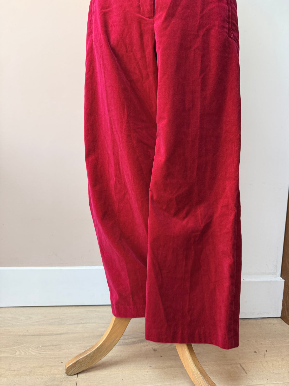Pink velvet cotton trousers size 10