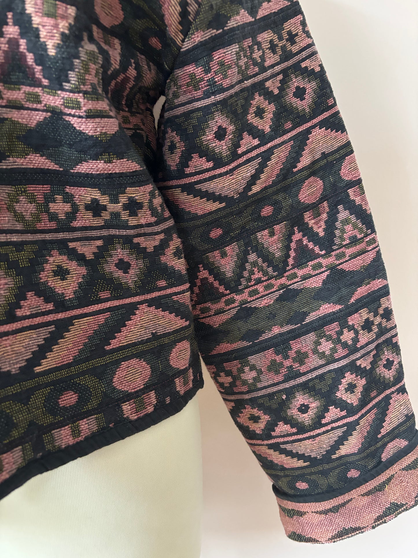 Vintage 100% cotton woven cropped jacket size 12/14