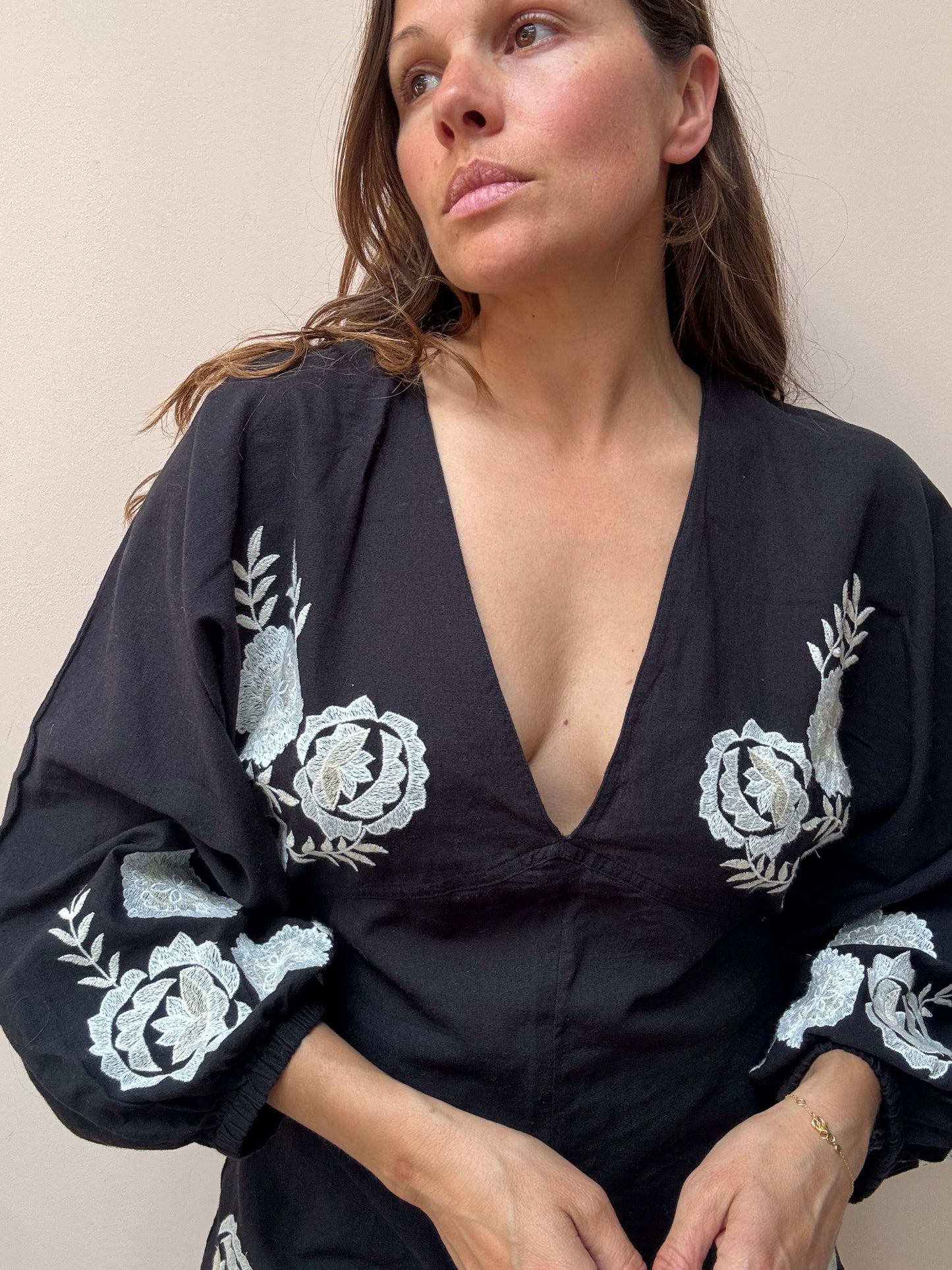 Linen cotton mix playsuit size Medium