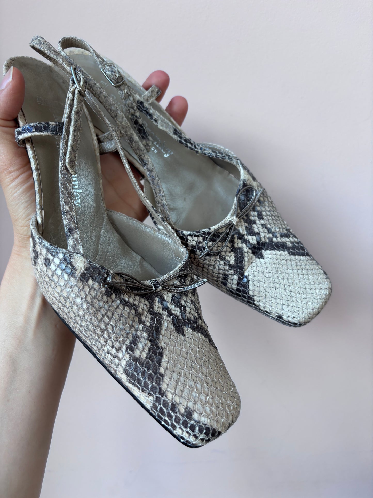 Russell & Bromley snakeskin heels size 5/6