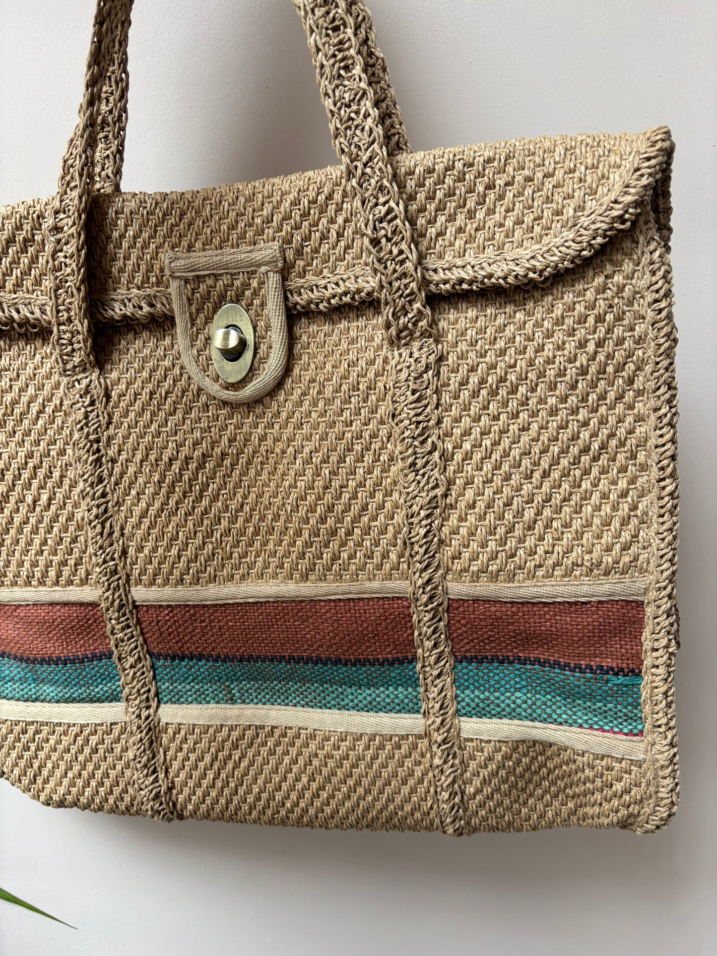 Hand woven raffia bag