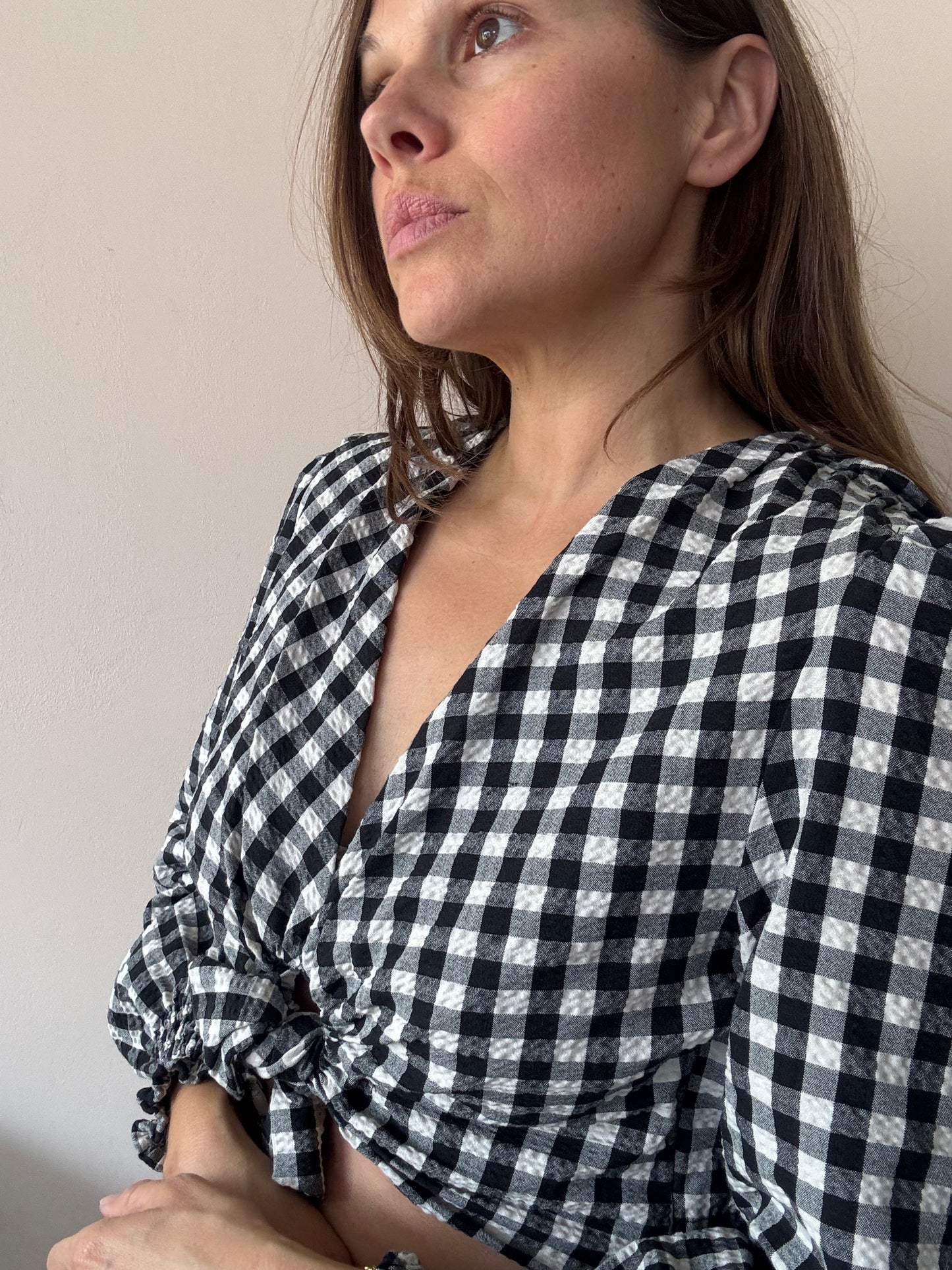 Gingham cropped top size Mediuk