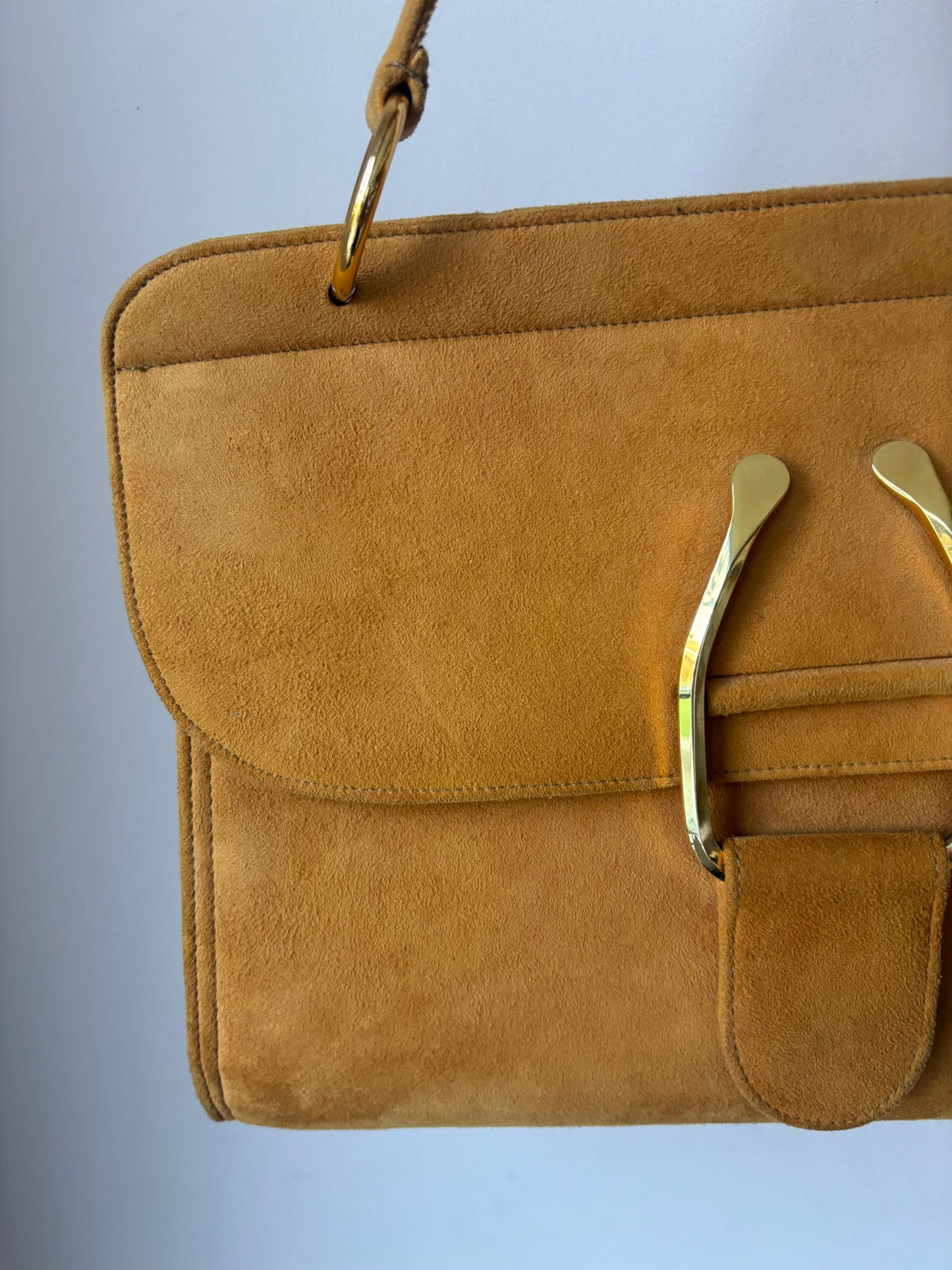 Vintage chestnut brown suede bag