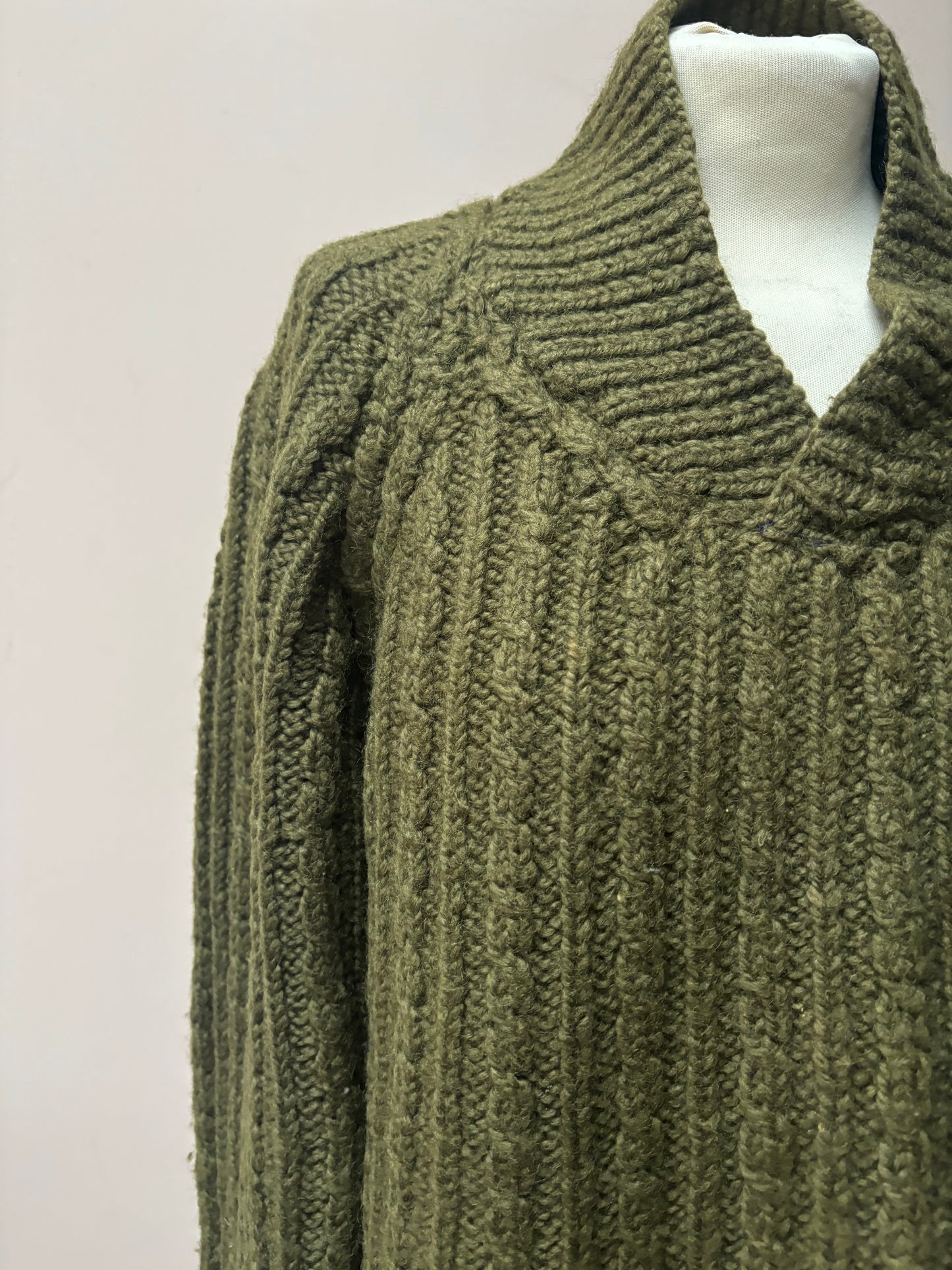 Green knitted wool jumper size Medium