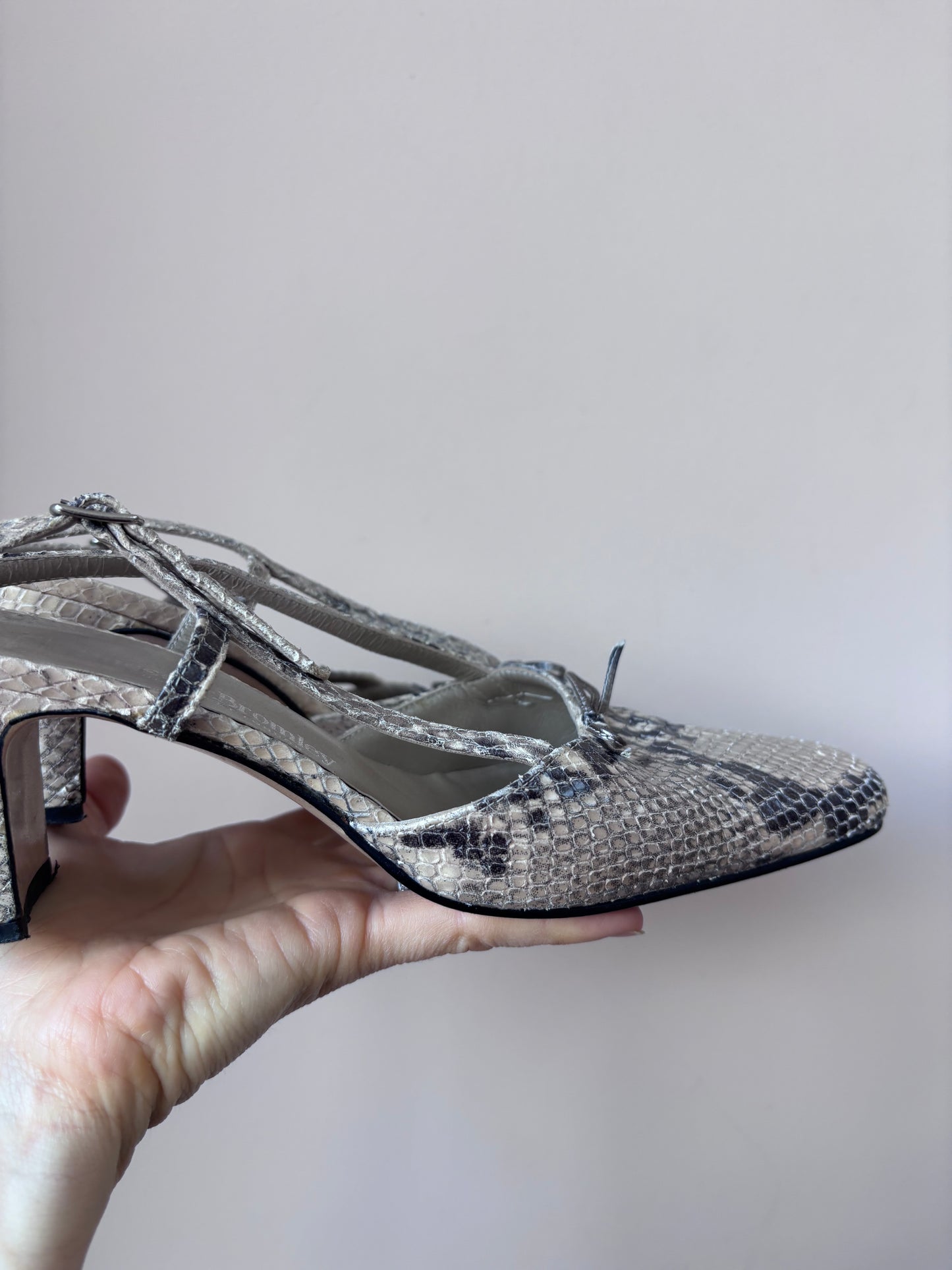 Russell & Bromley snakeskin heels size 5/6