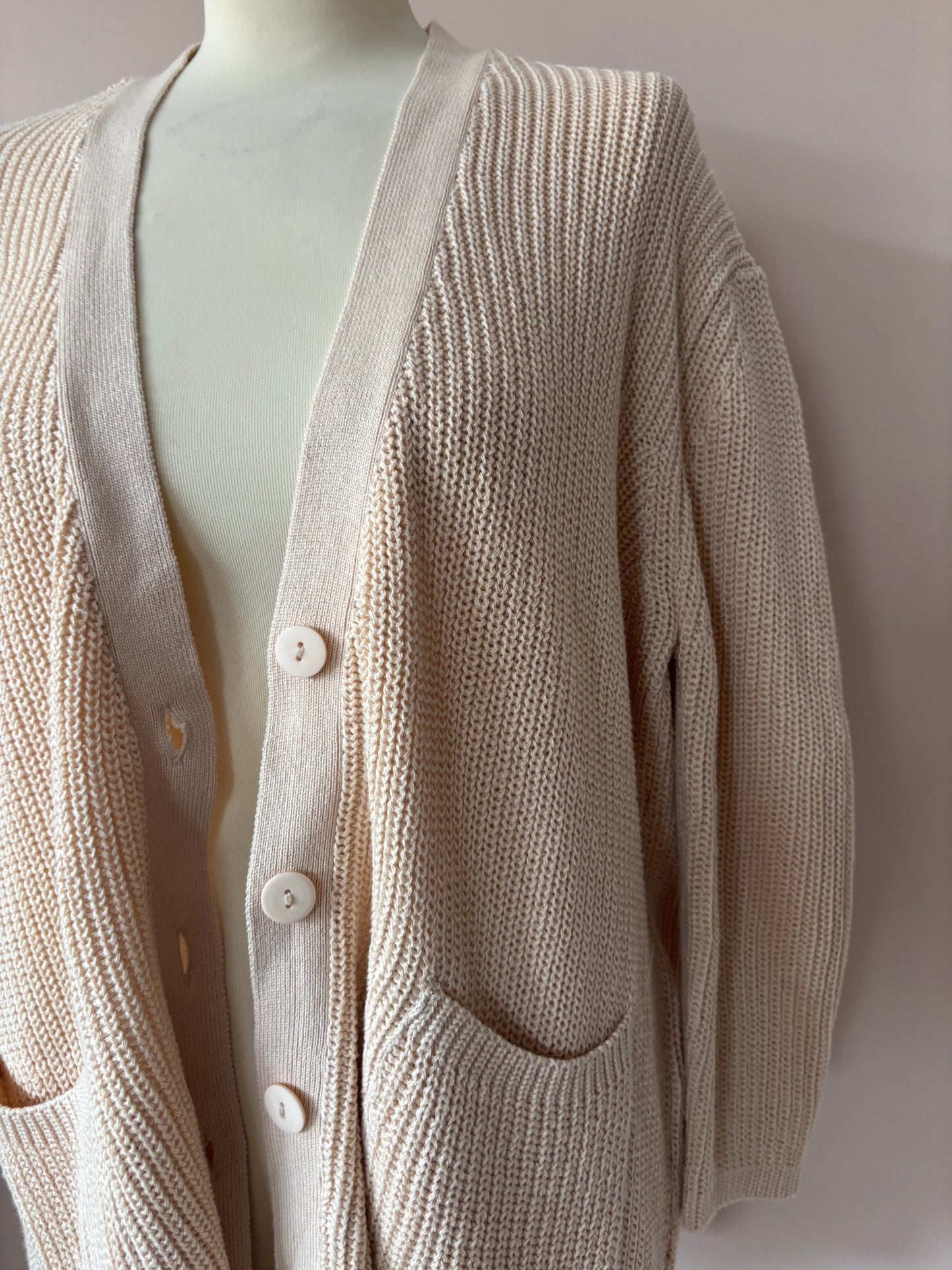Beige cotton cardigan size S/M