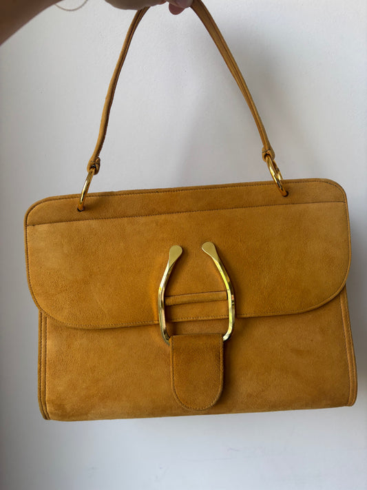 Vintage chestnut brown suede bag