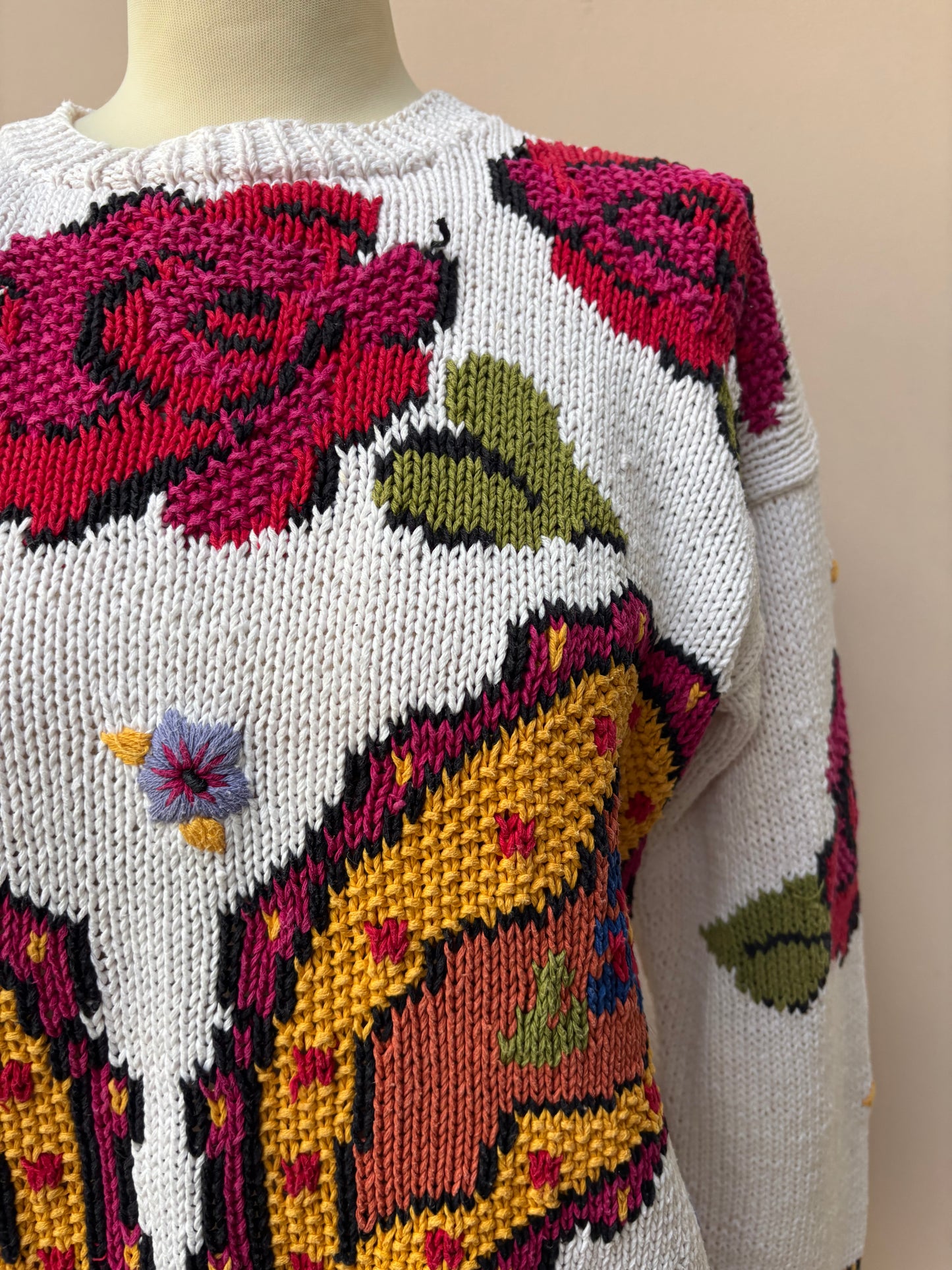 Vintage cotton ramie jumper size Small