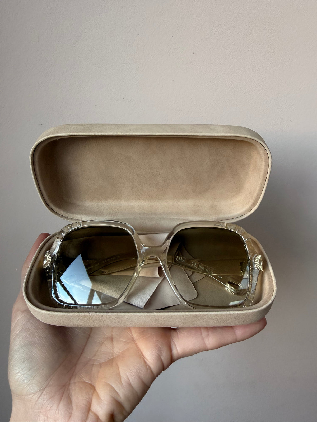 Chloe oversized sunglasses transparent frame