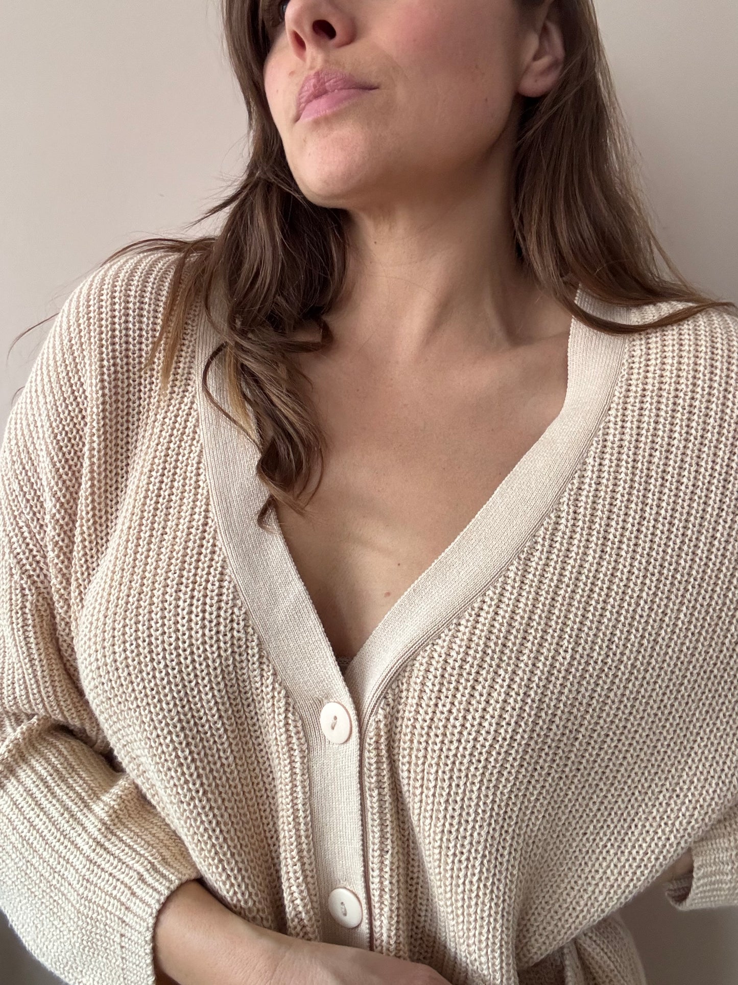 Beige cotton cardigan size S/M