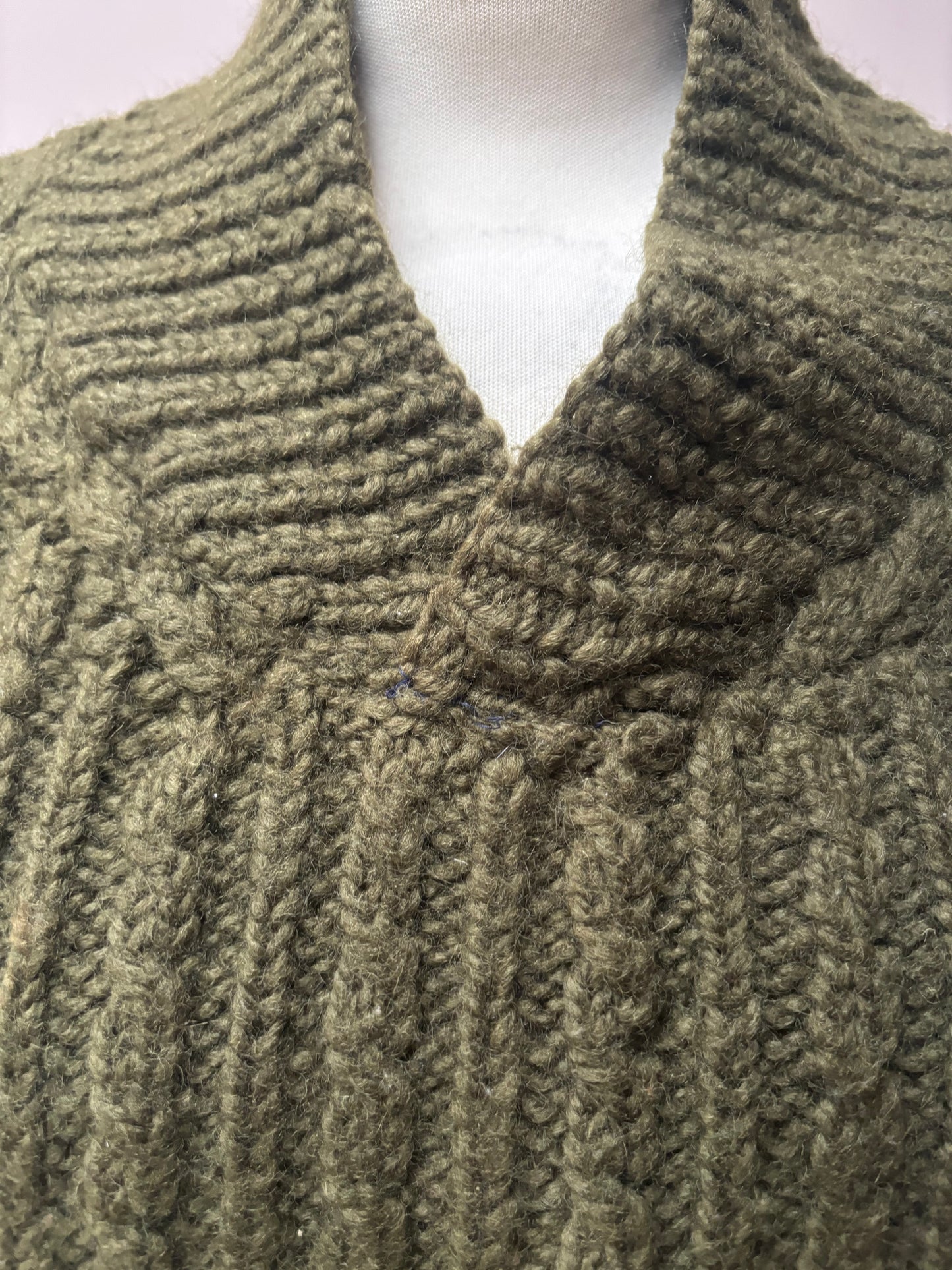Green knitted wool jumper size Medium