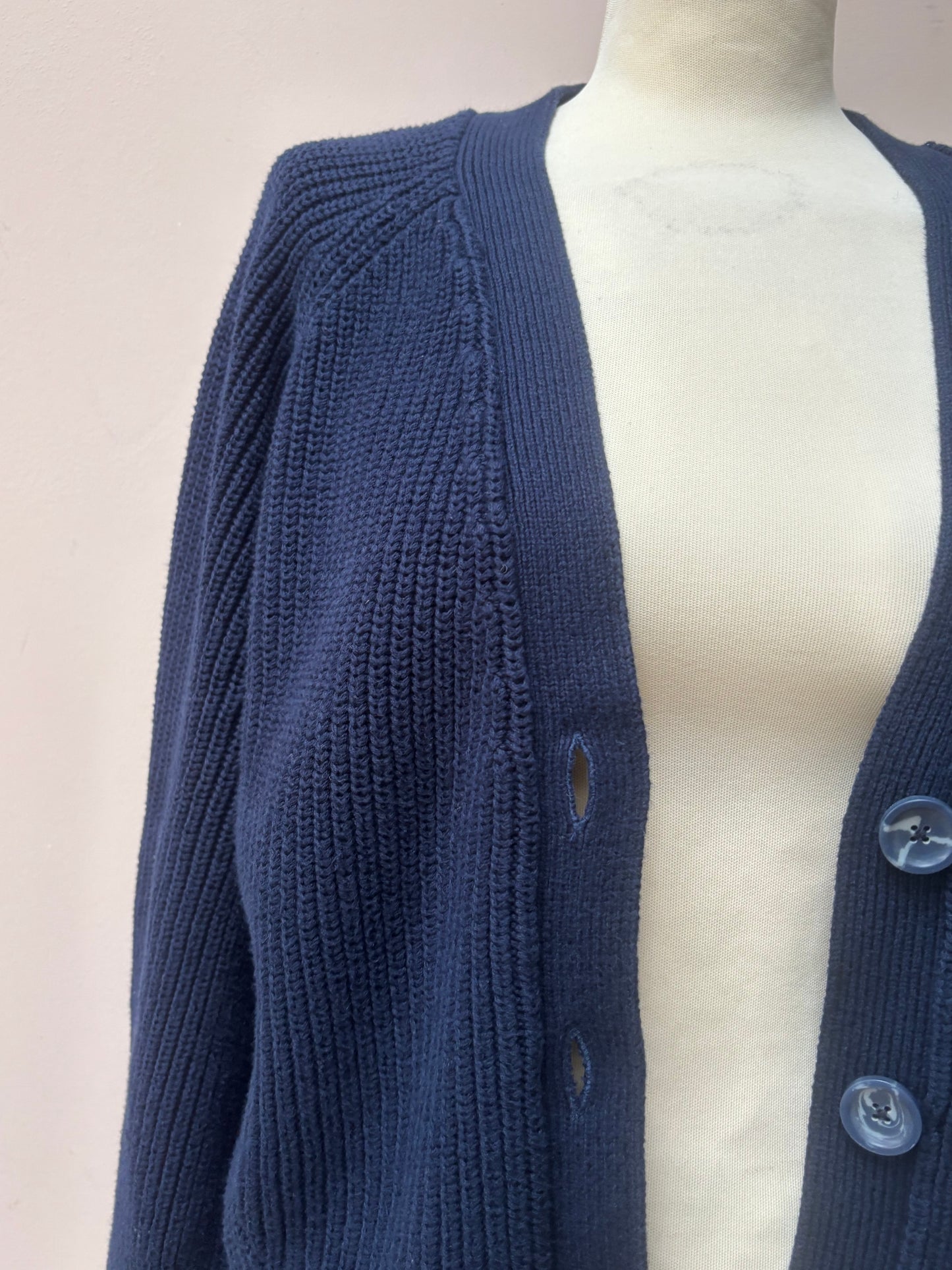 Navy 100% cotton cardigan size10/12