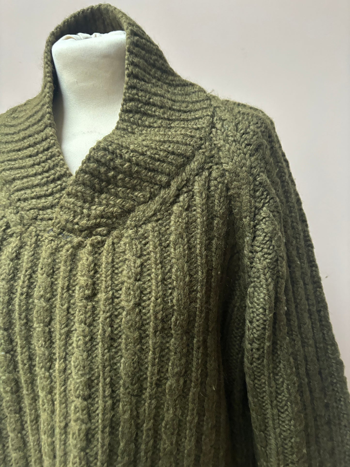 Green knitted wool jumper size Medium