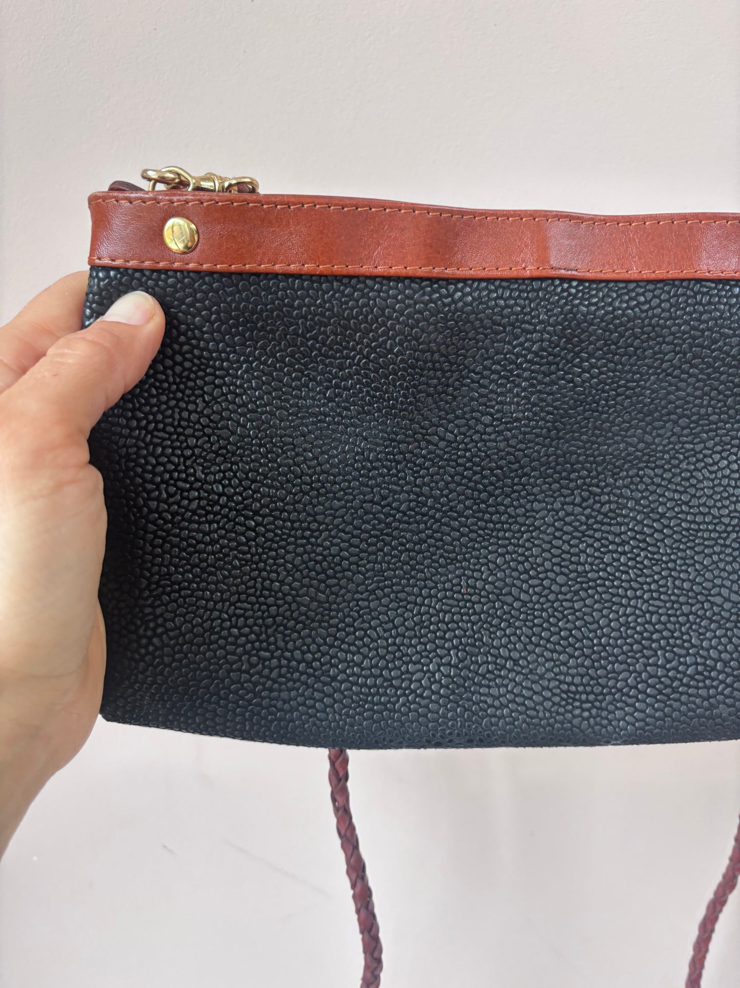 Small vintage scotch grain leather bag