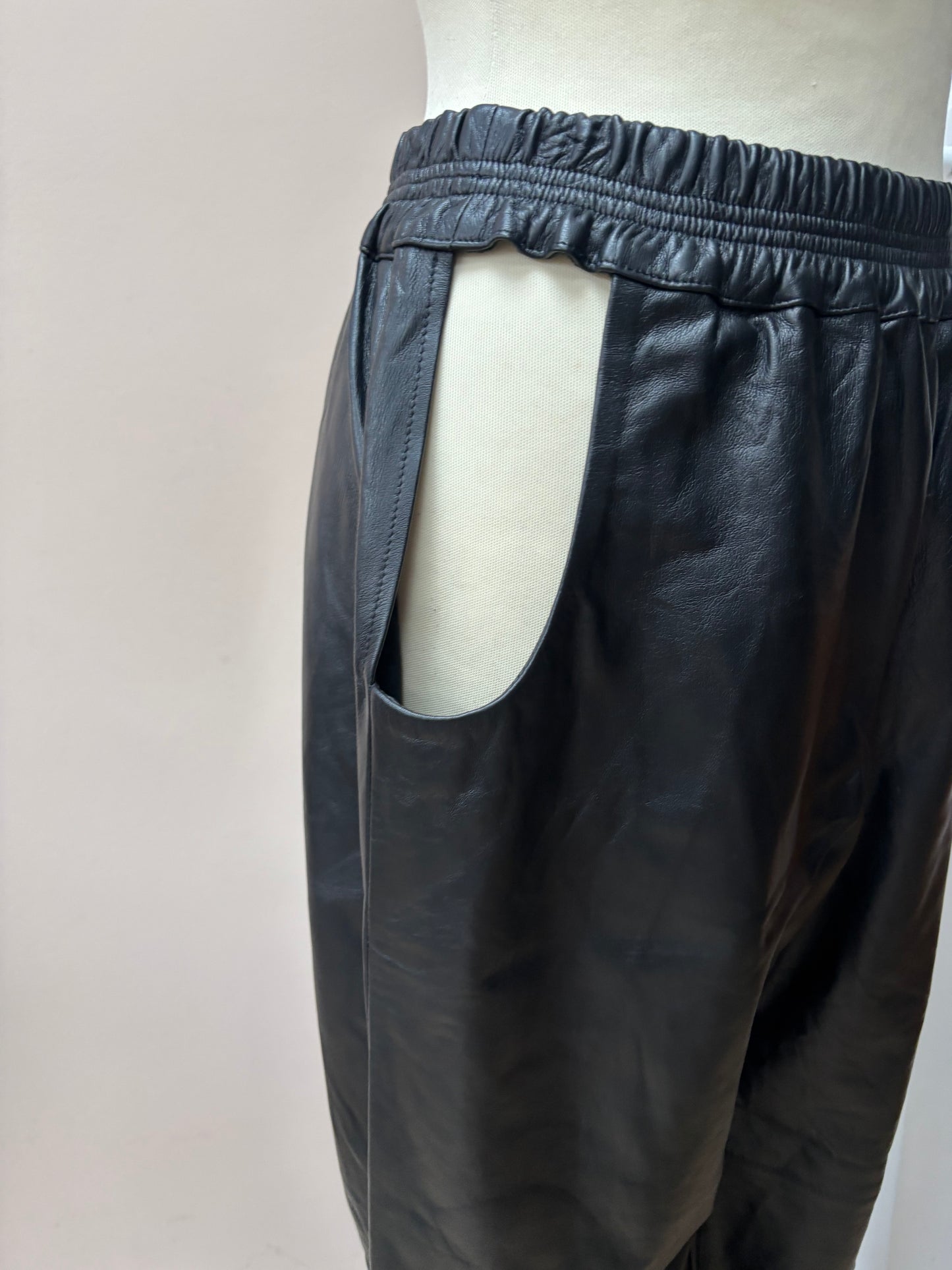 Black leather trousers size 10/12