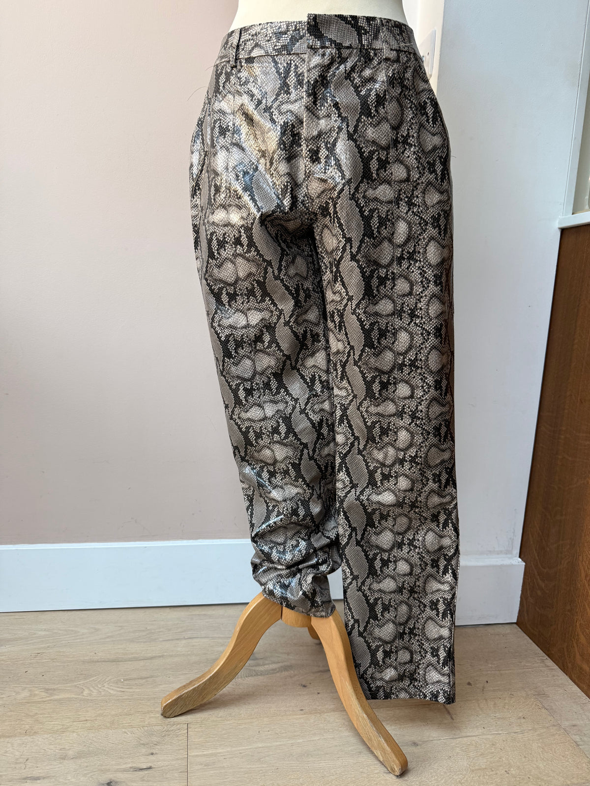 Snakeskin faux leather trousers size 10/12 BNWT