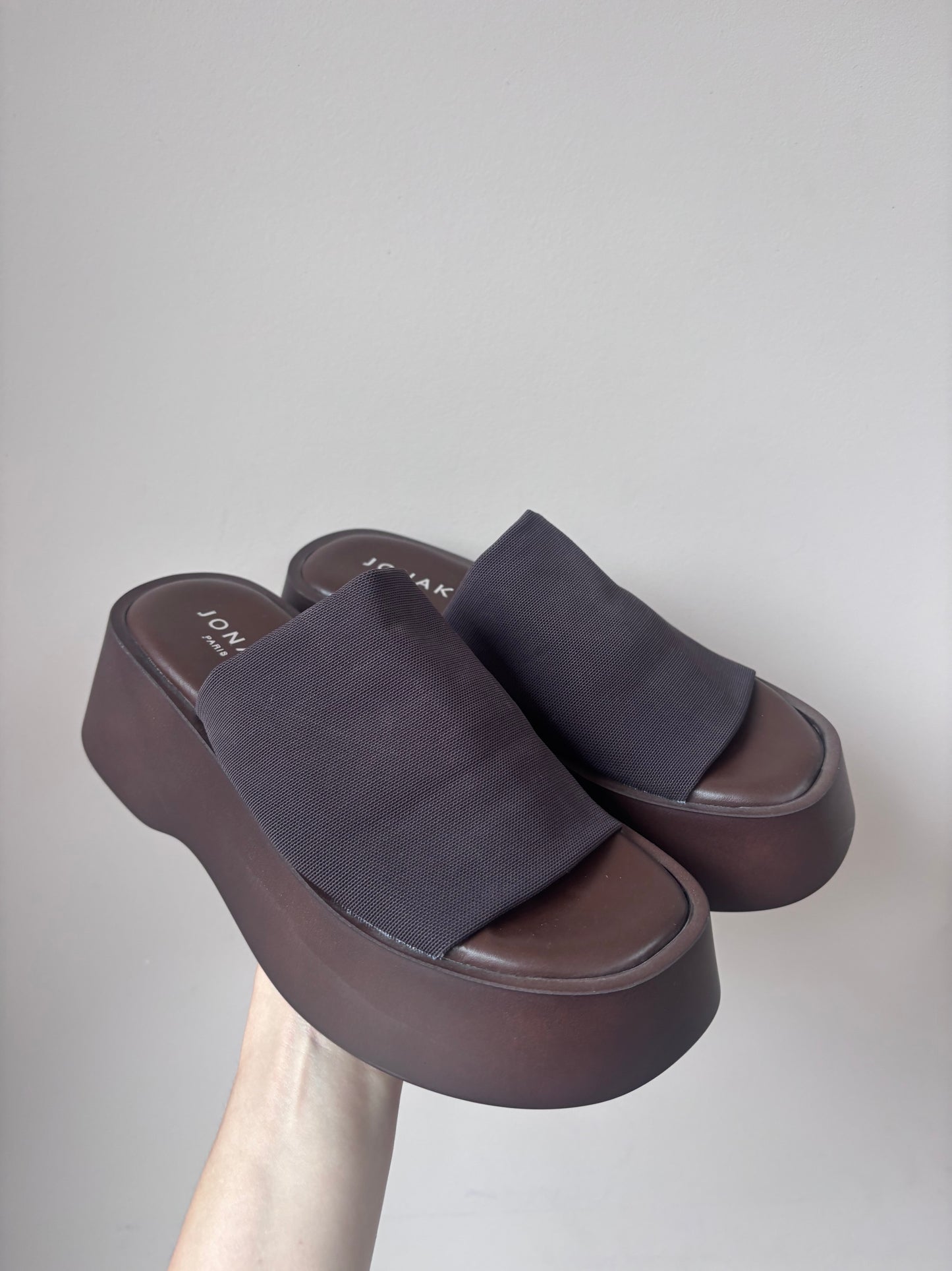 Jonak Paris brown platform sandals size UK3/4