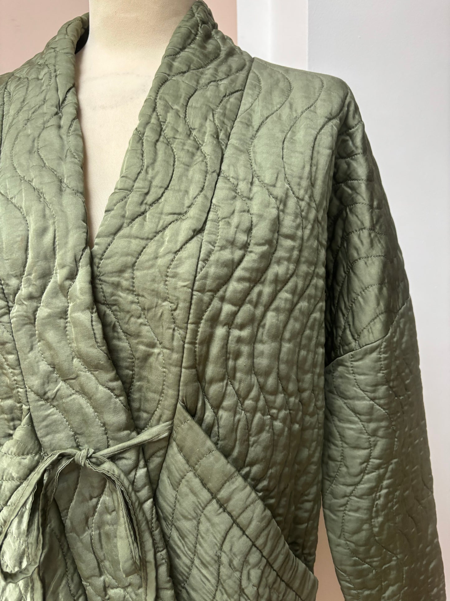 Vintage green quilted jacket size 8/12