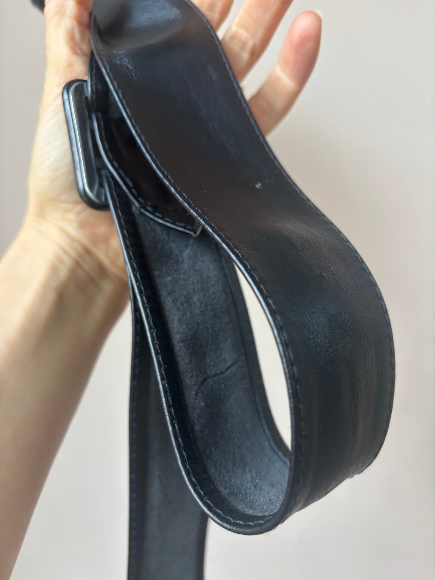 Vintage black leather belt