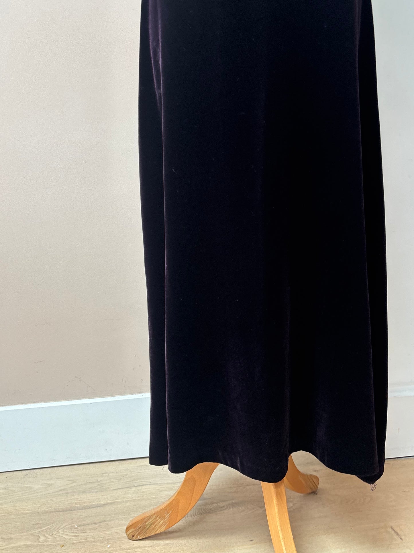 Vintage silk mix deep plum velvet Laura Ashley skirt size 12/14