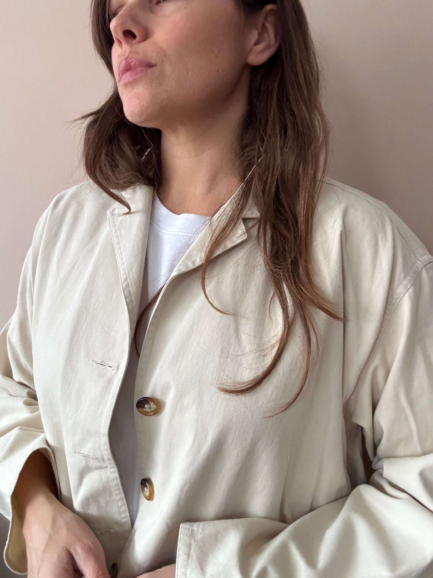 Stone cotton jacket size 12 dipped back