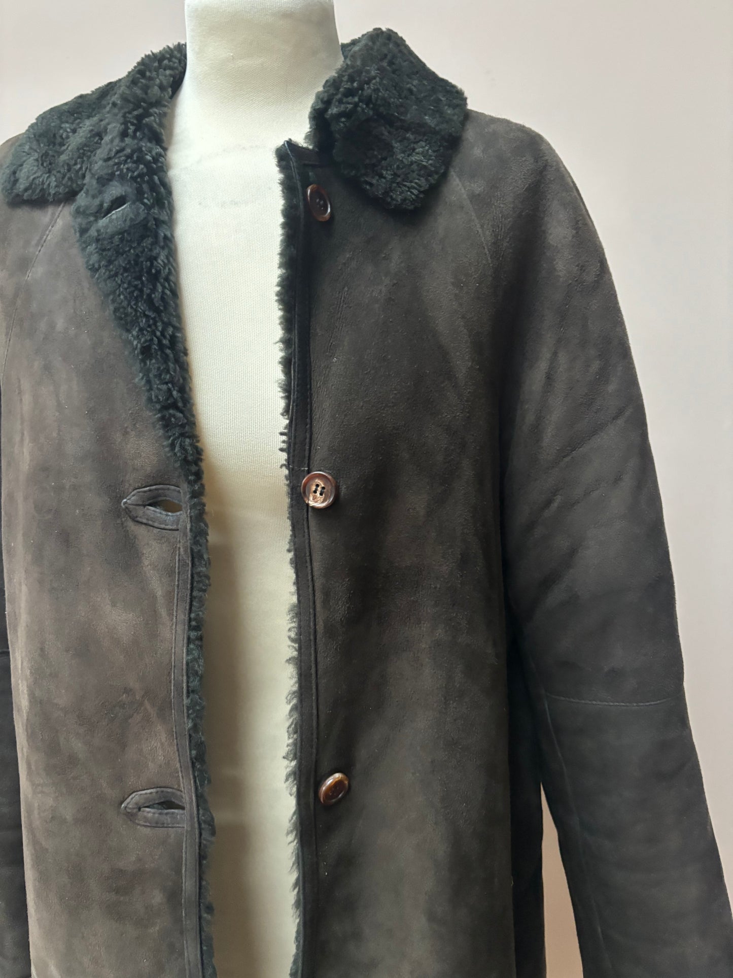 Suede shearling brown jacket size 8-12