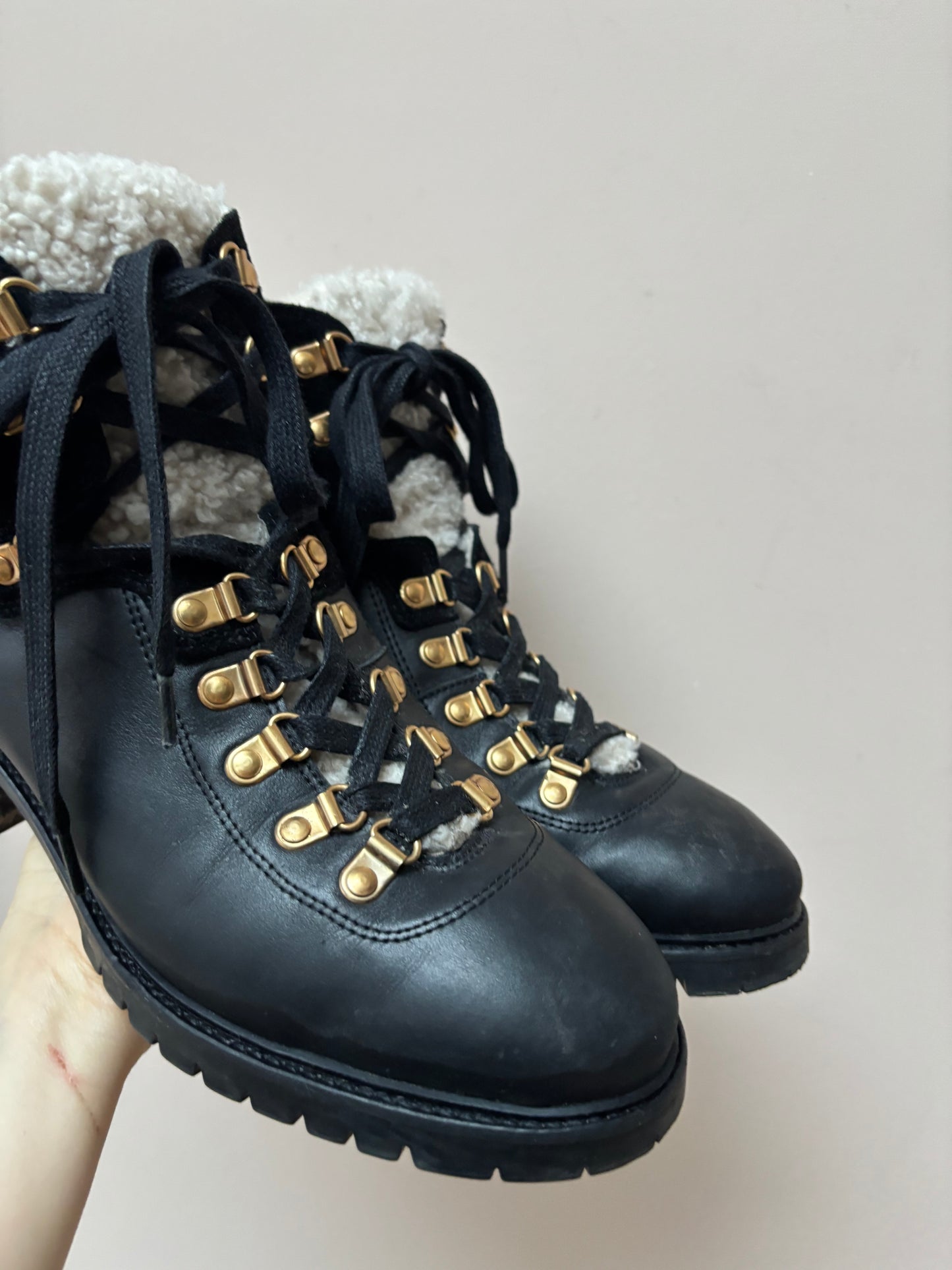 Anonymous Copenhagen black fleece lined leather boots size 41 (UK8)