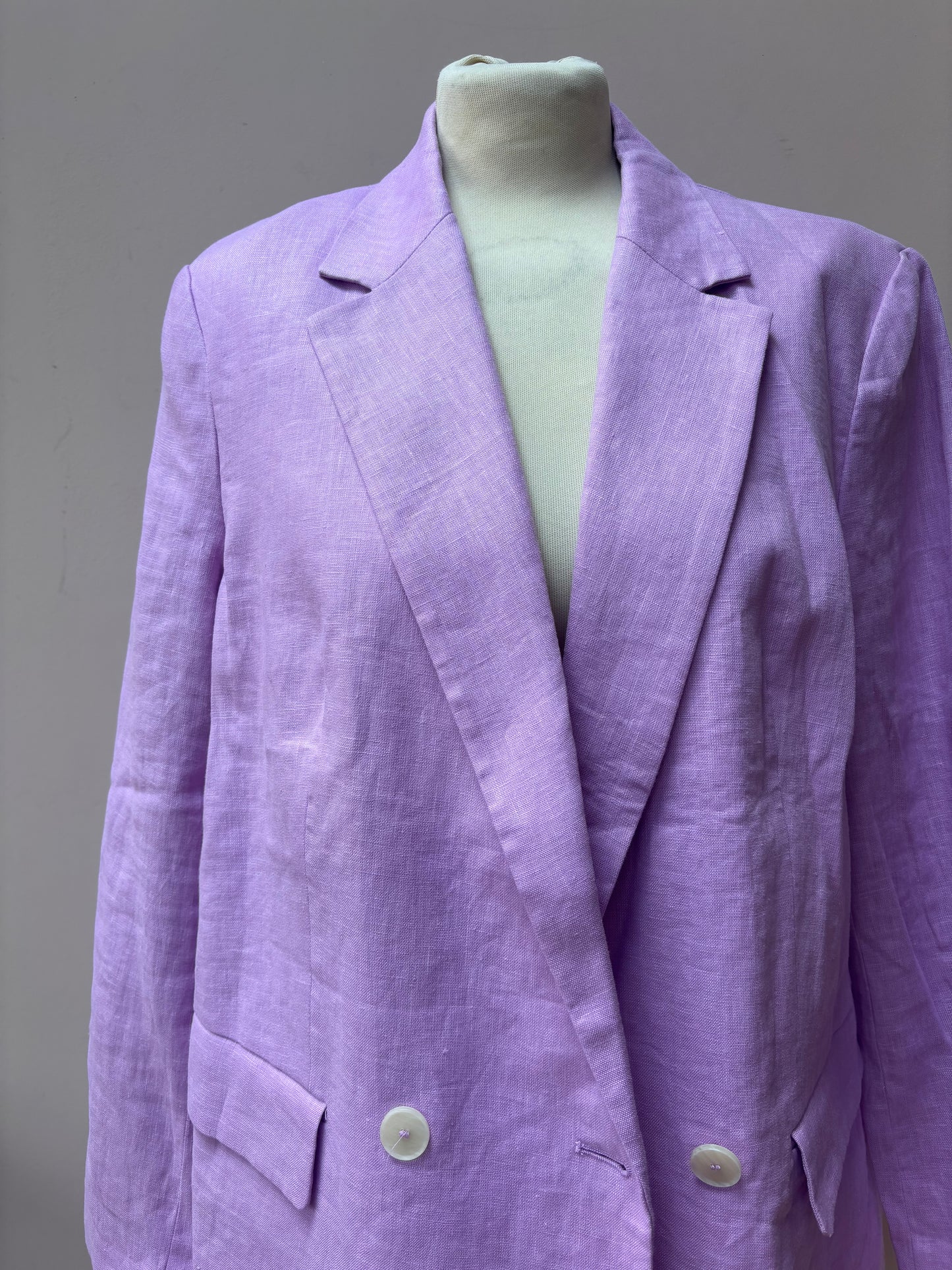 Lilac 100% linen blacker size 14/16