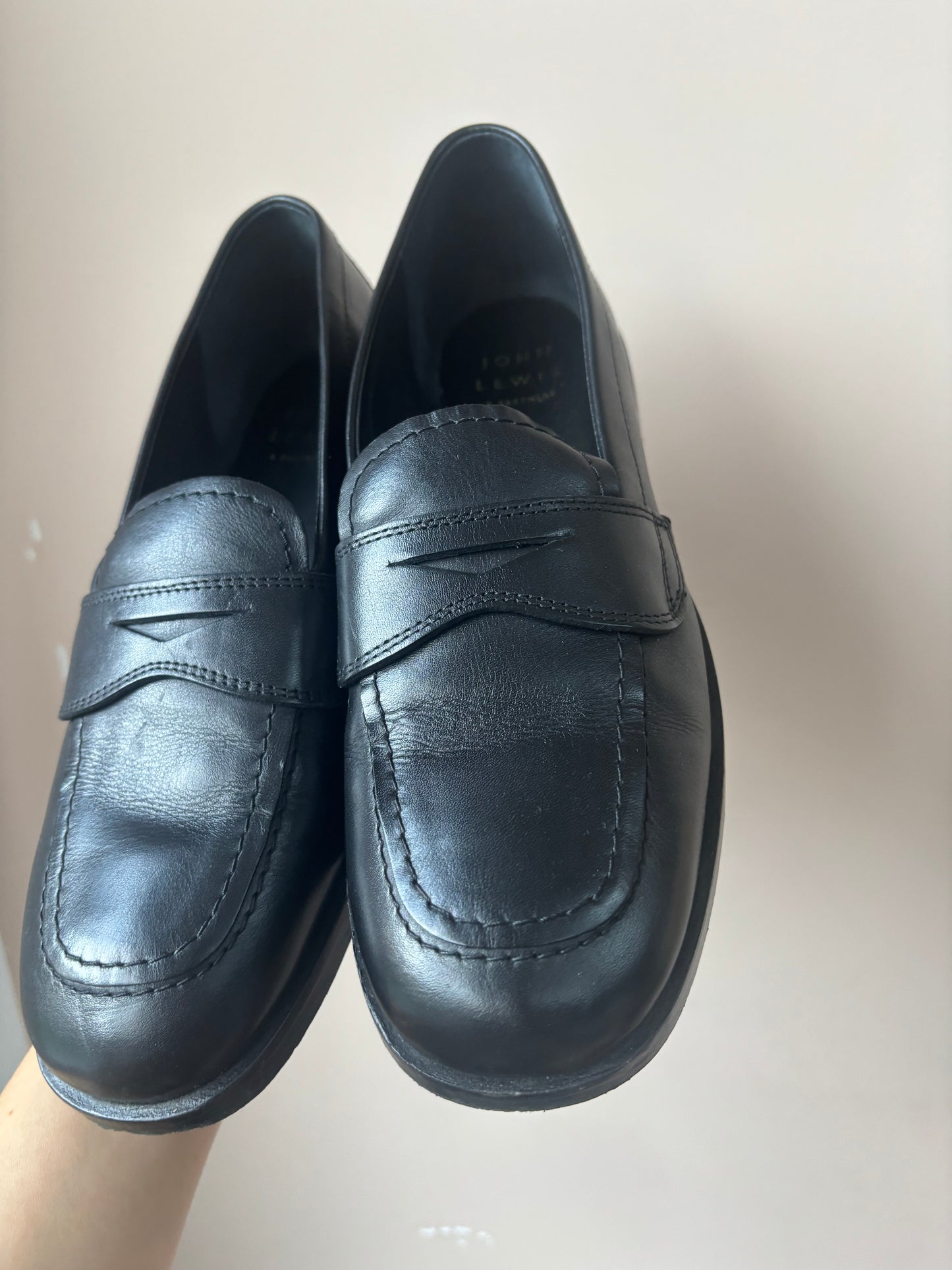 Black leather brogues size 5.5
