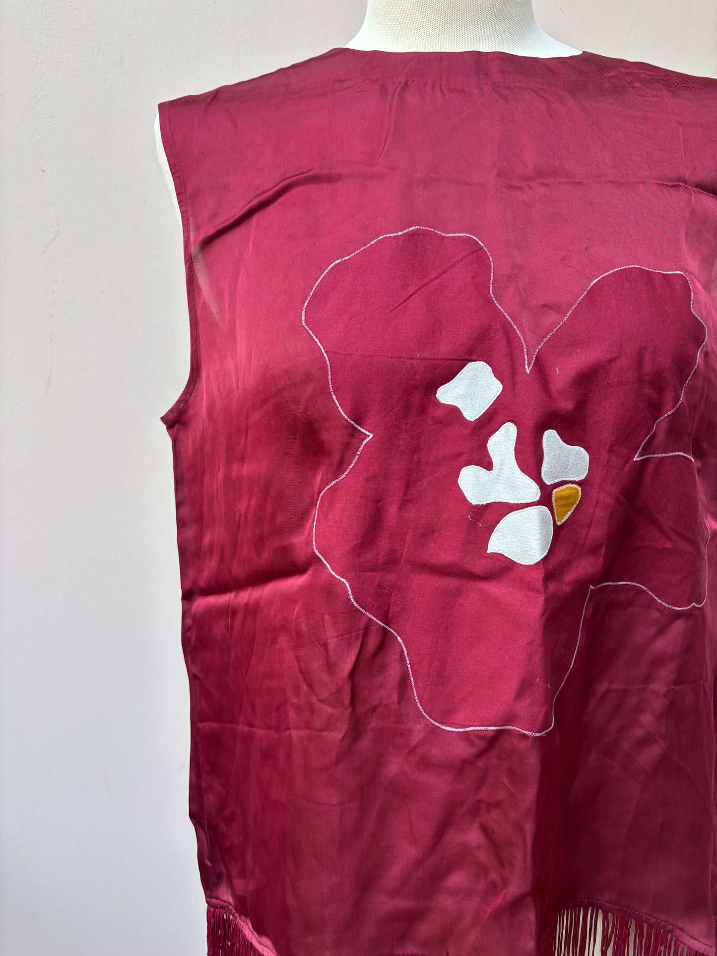 Vintage flower tassels top size XL