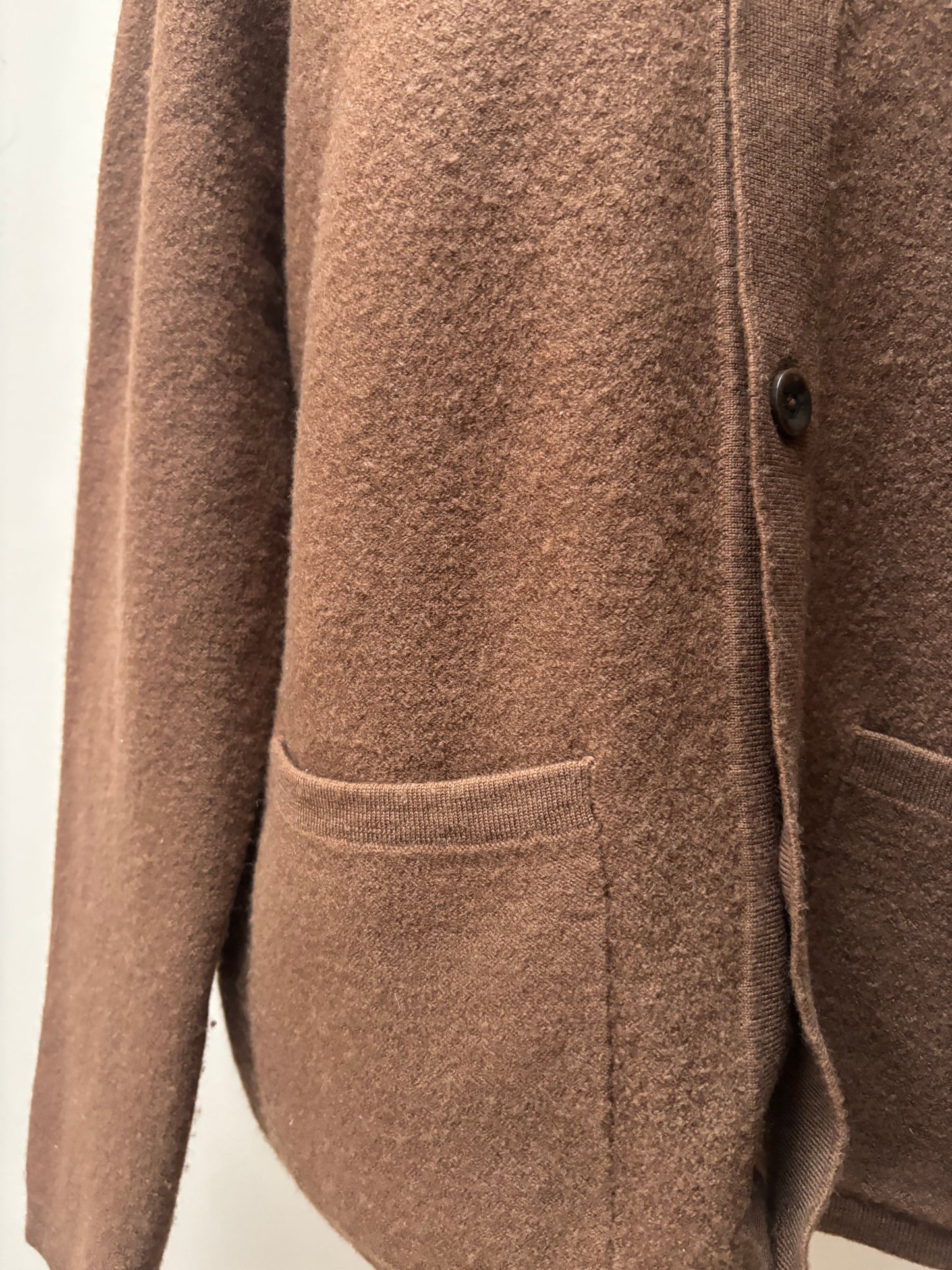Brown 100% merino wool cardigan size Large