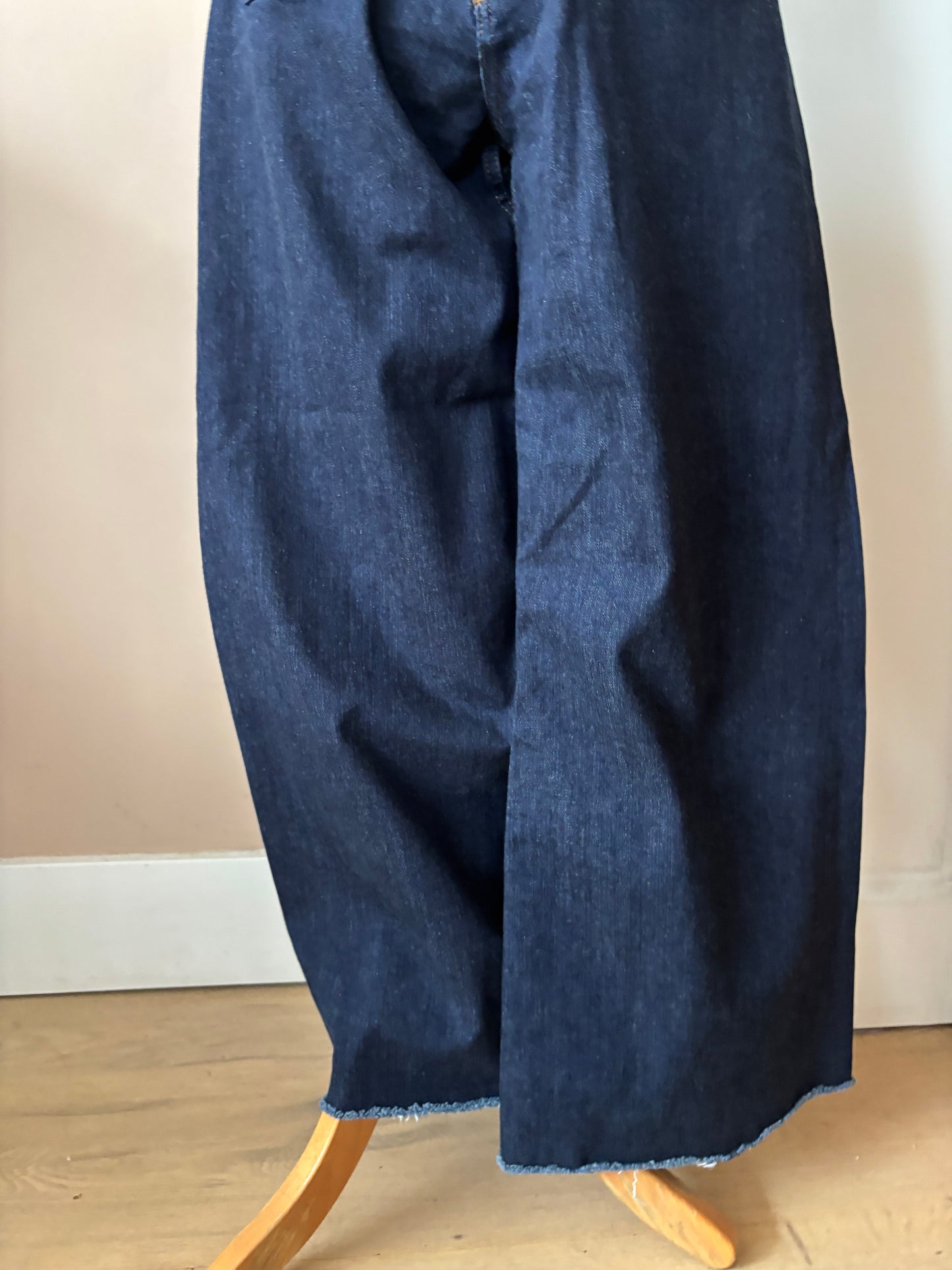 Dark blue wide leg cotton denim jeans size 12