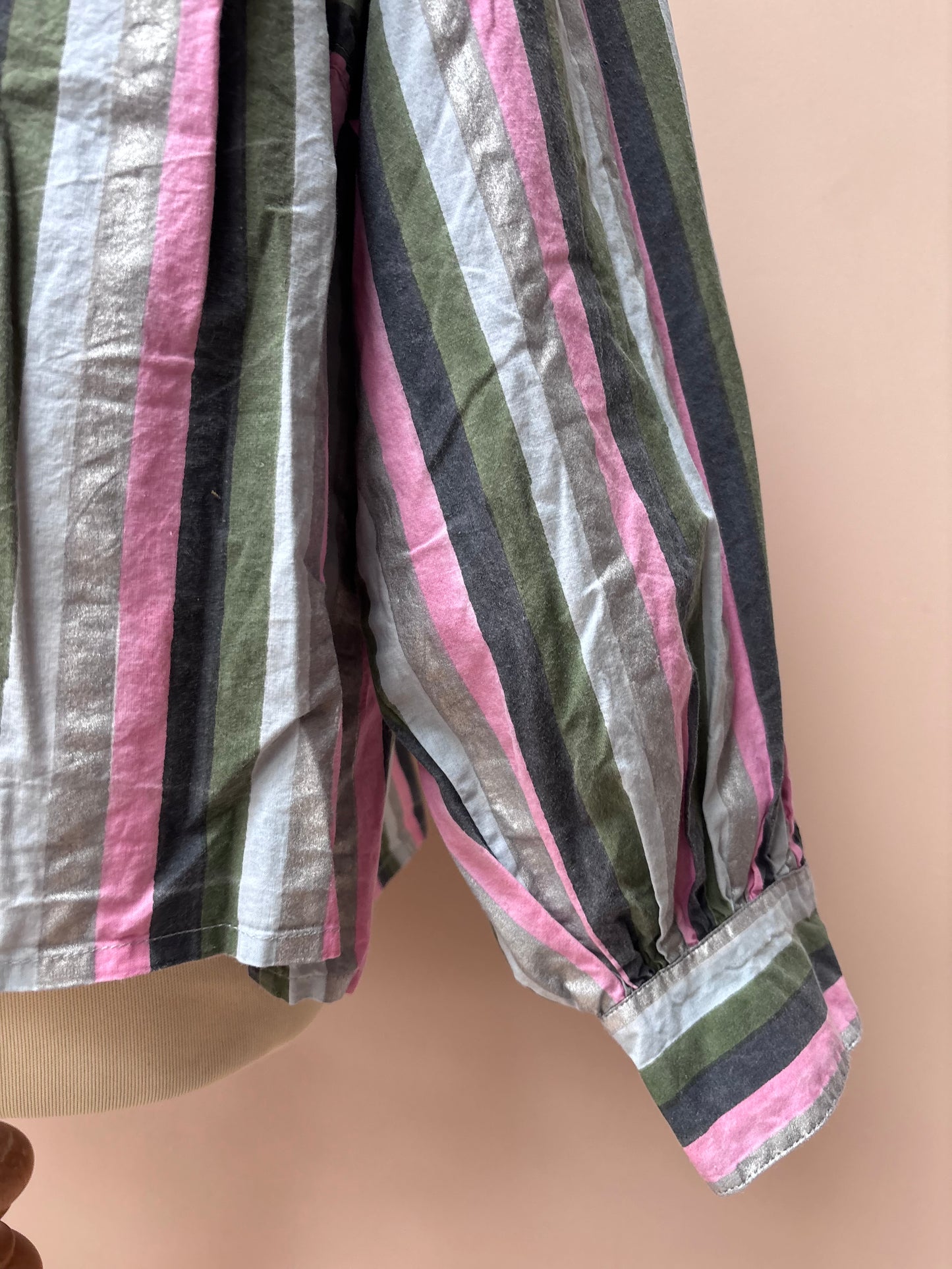 Blockprints striped cotton top size Small