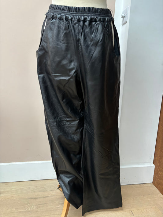 Black leather trousers size 10/12