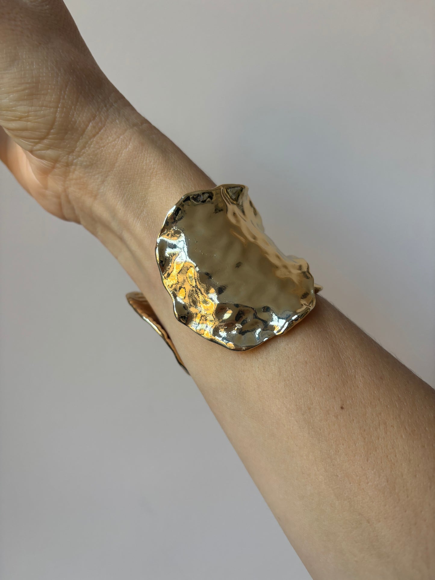 Heavy gold cuff bracelet