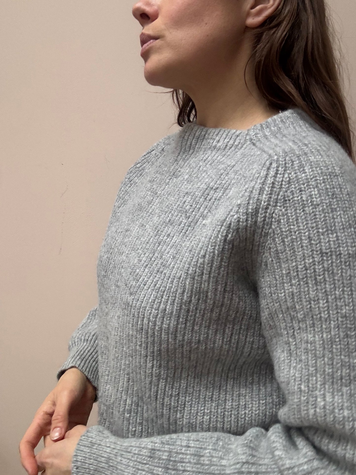 Grey 100% wool jumper size Medium