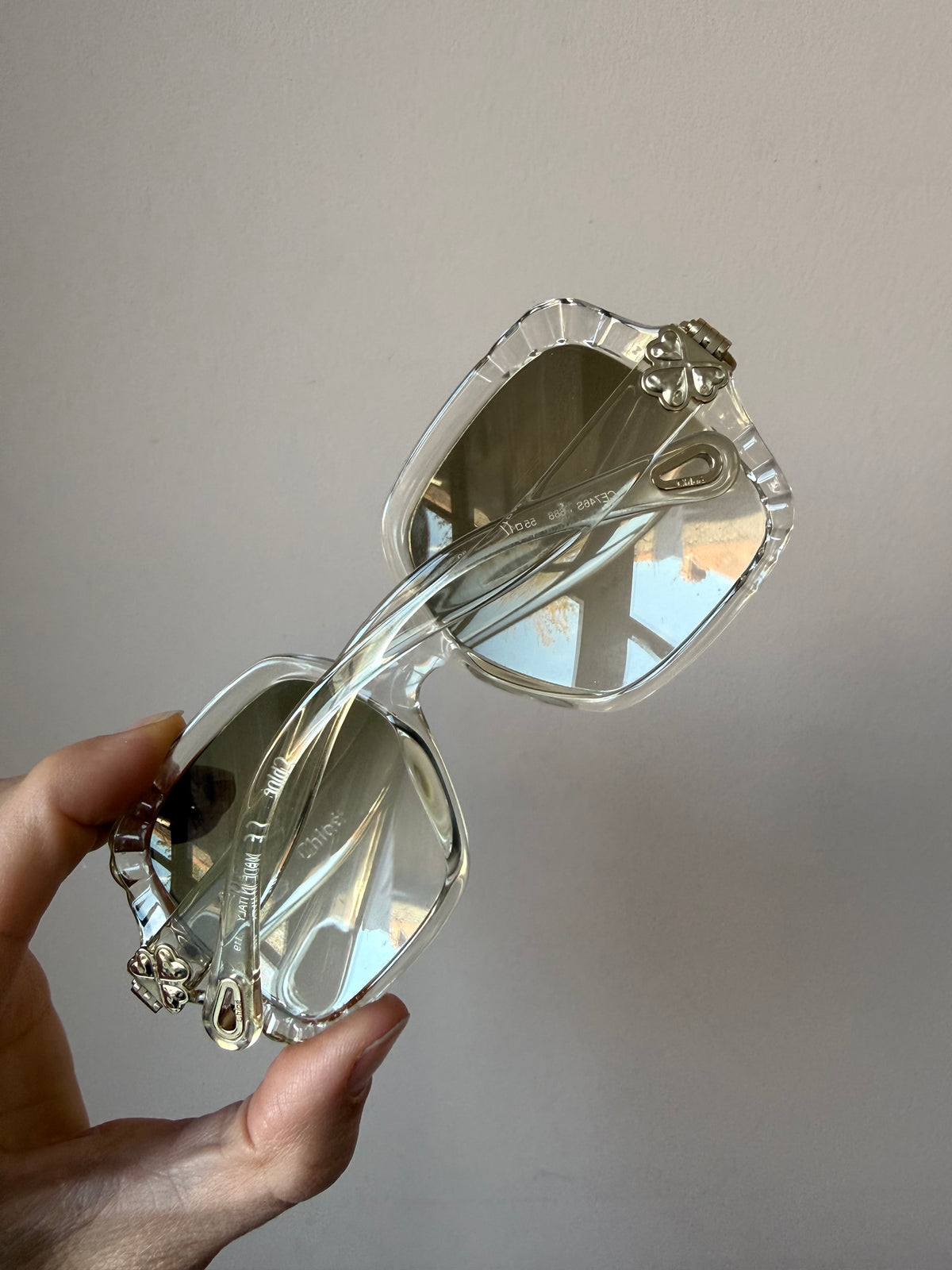 Chloe oversized sunglasses transparent frame
