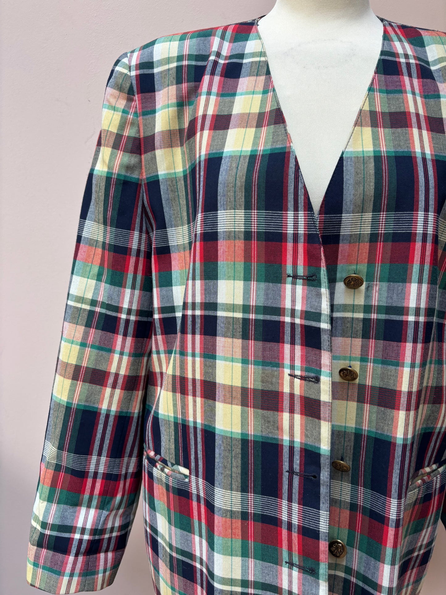 Vintage check oversized blazer size 12-16