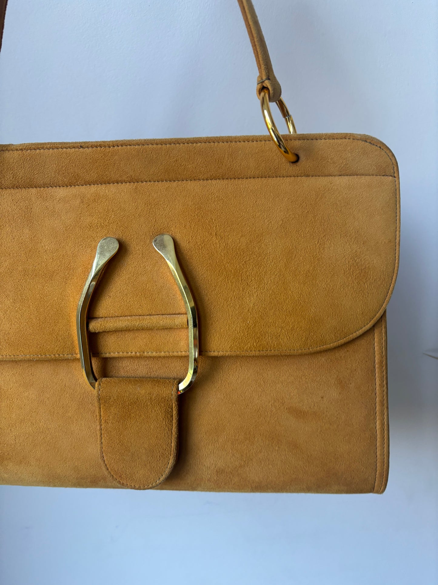 Vintage chestnut brown suede bag