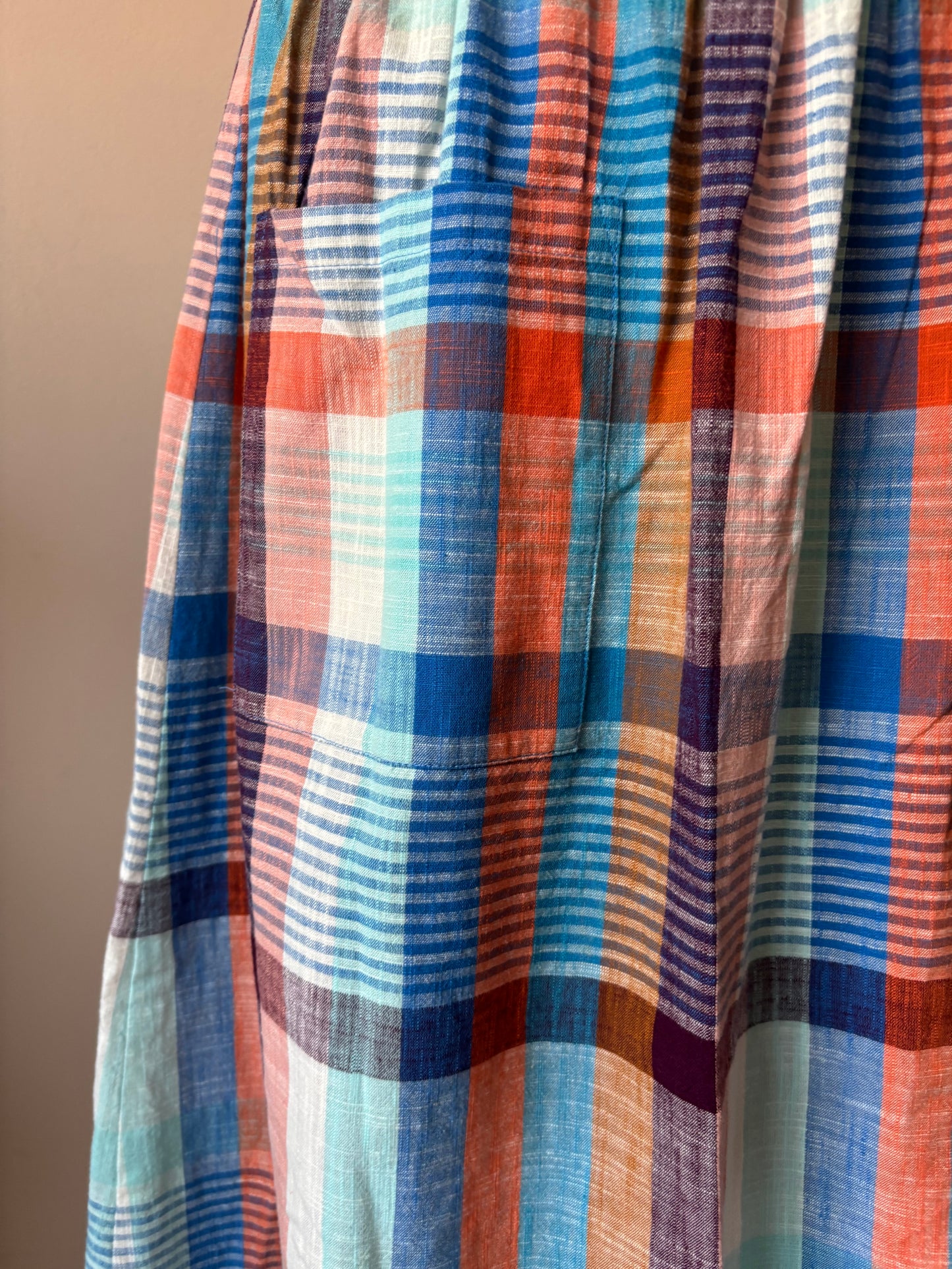 100% cotton check skirt size 10