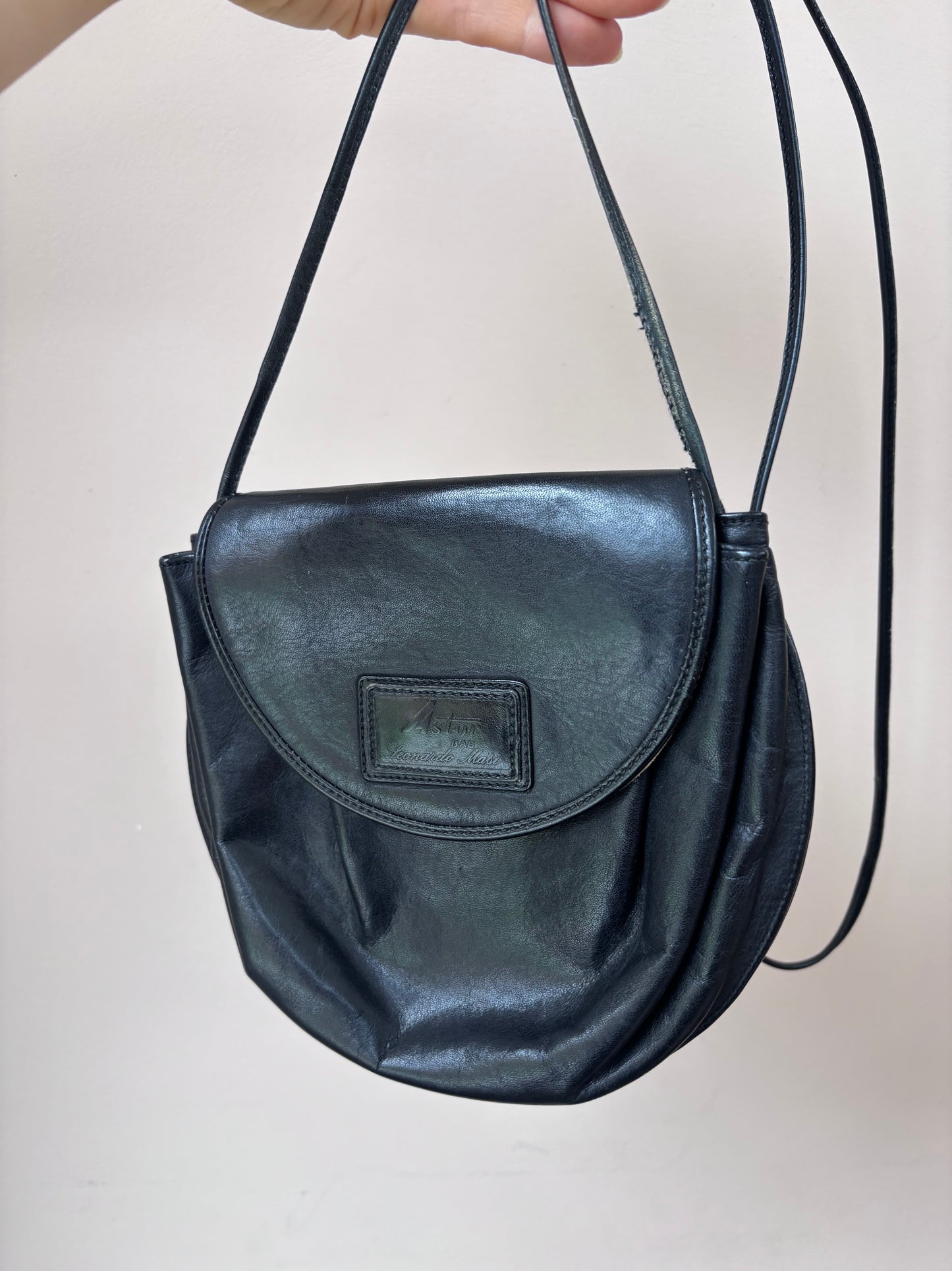 Astor black leather small bag