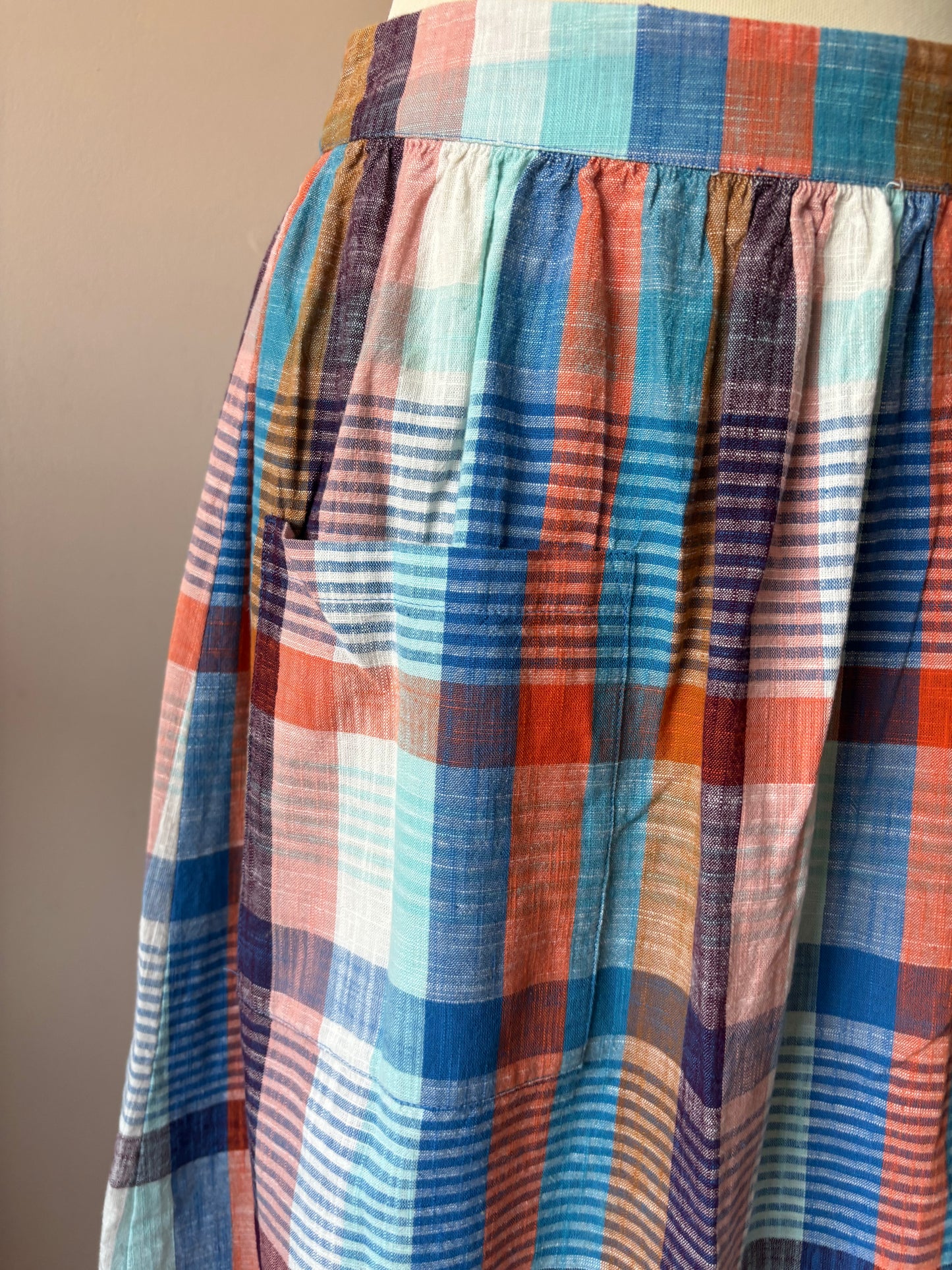 100% cotton check skirt size 10