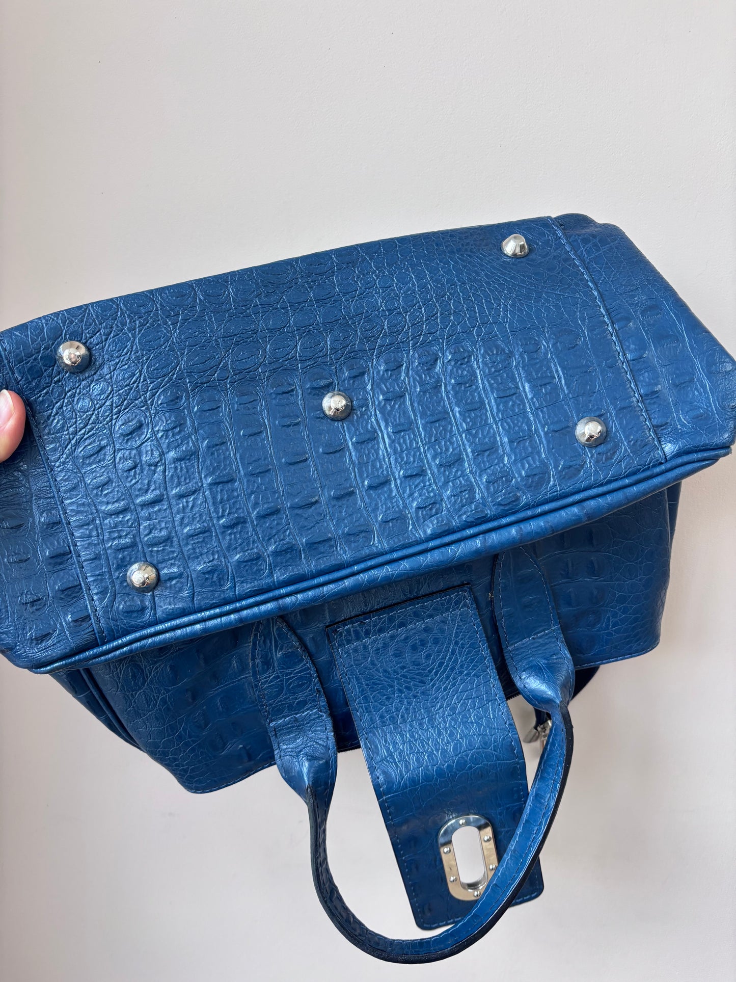 Vintage blue leather bag