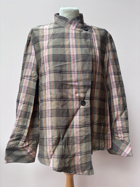 Linen mix cross front jacket size Medium BNWT