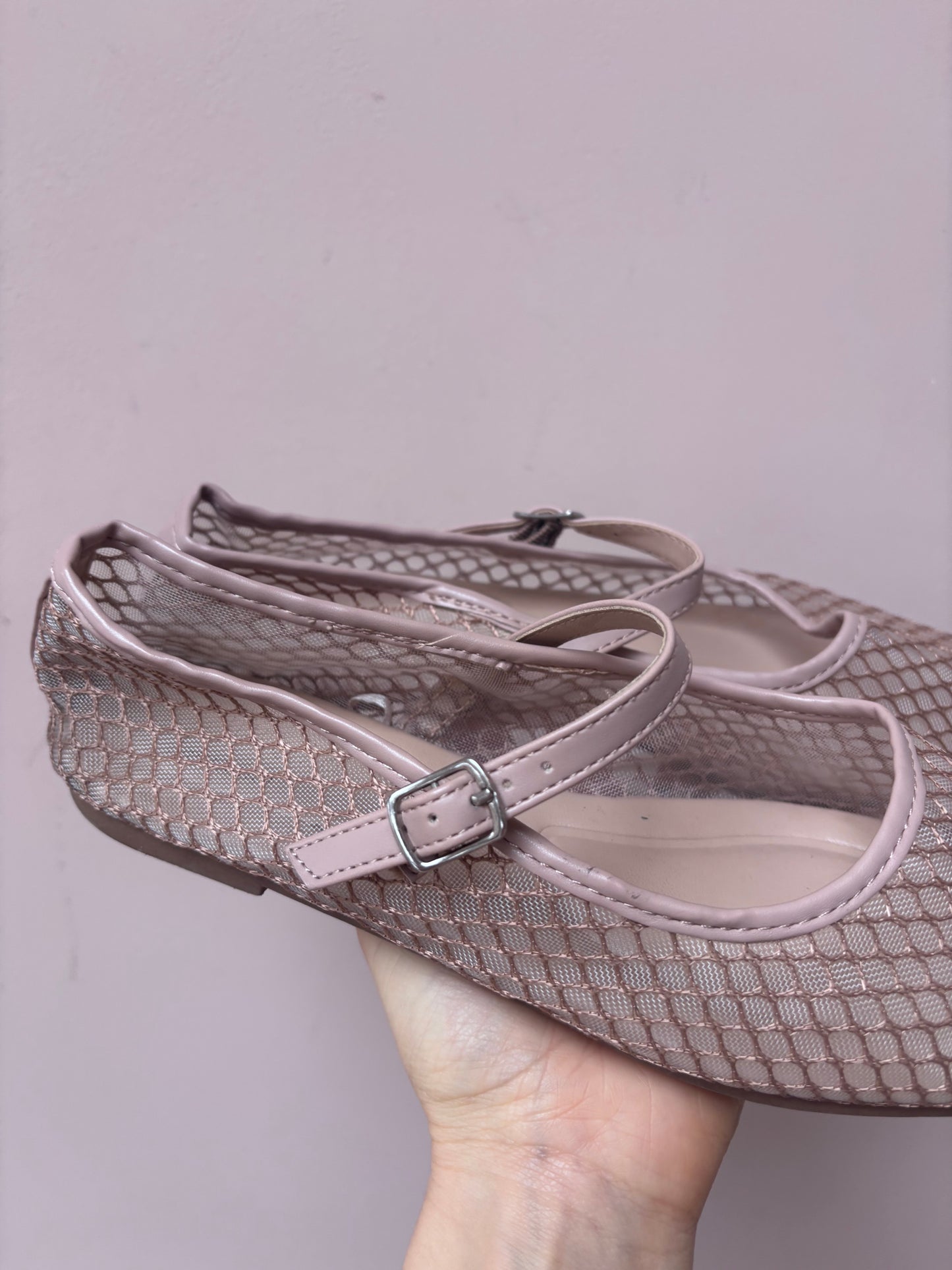 Pale pink see through flats size UK5