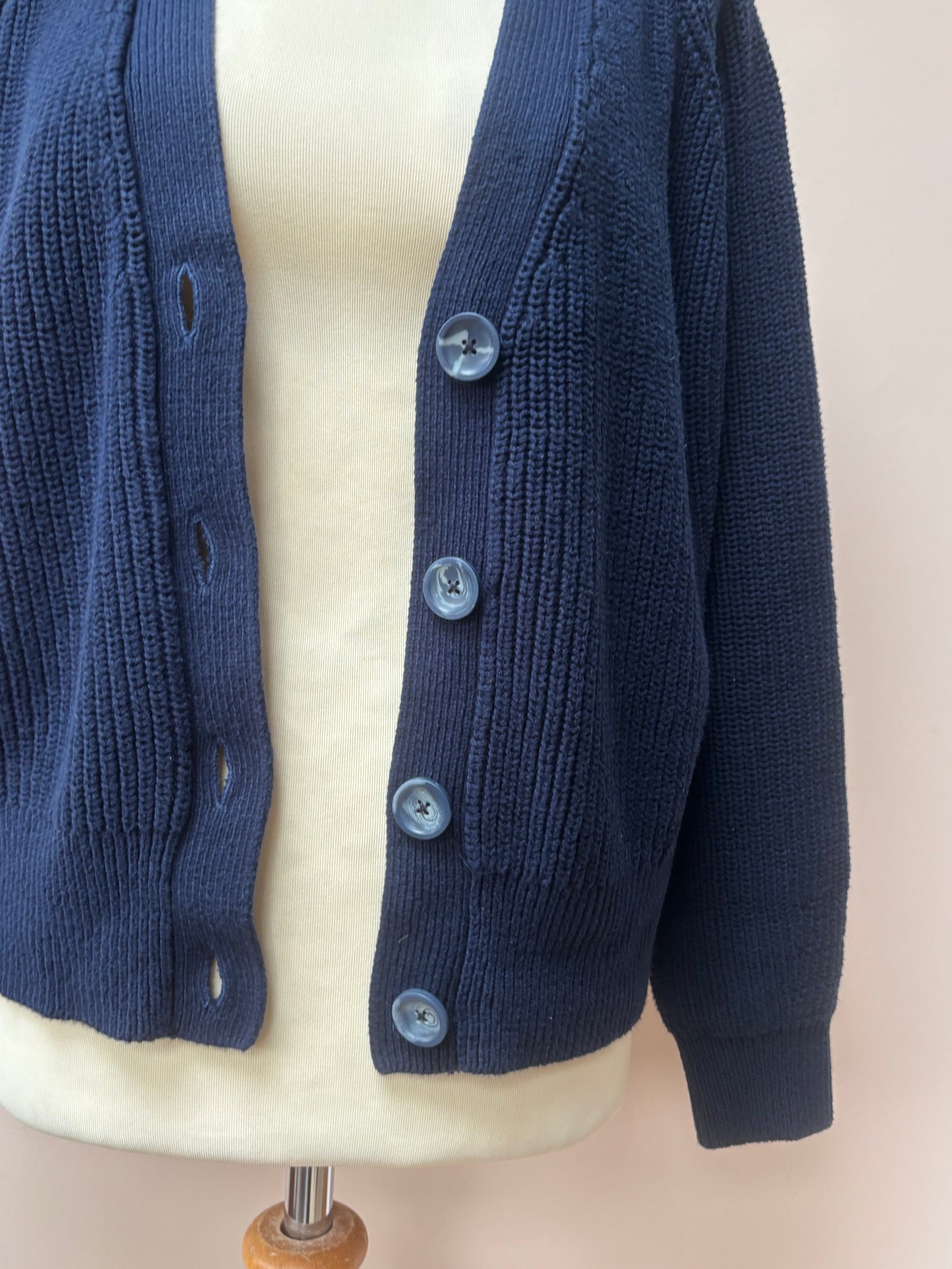Navy 100% cotton cardigan size10/12