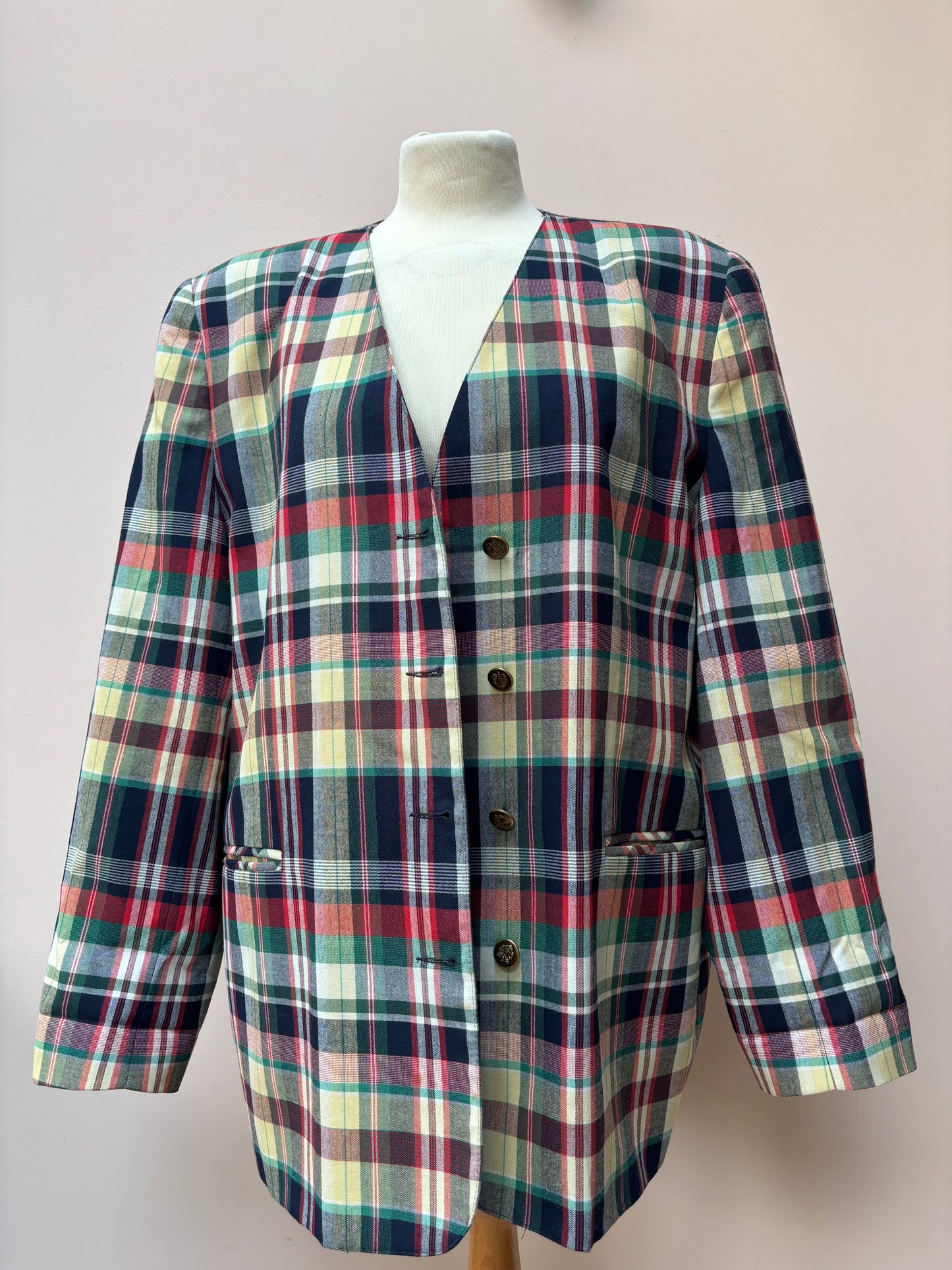 Vintage check oversized blazer size 12-16
