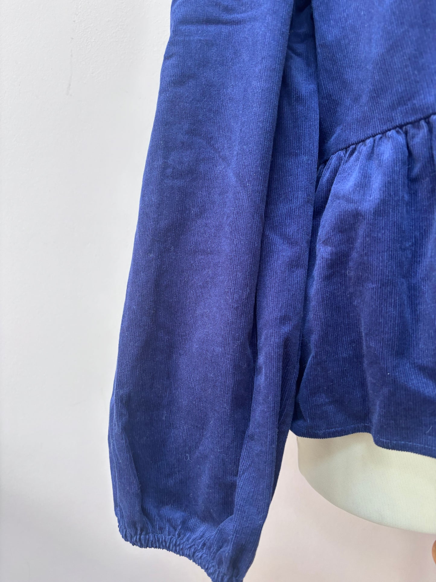 Navy tie front 100% cotton cord top size 14 BNWT
